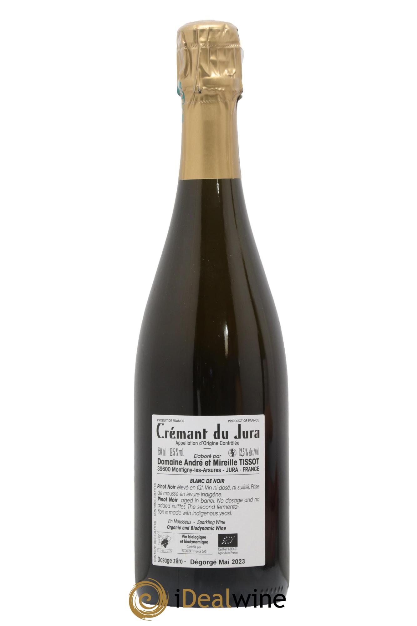 Crémant du Jura Blanc de Noirs Bénédicte et Stéphane Tissot André & Mireille Tissot - Lot de 1 bouteille - 1