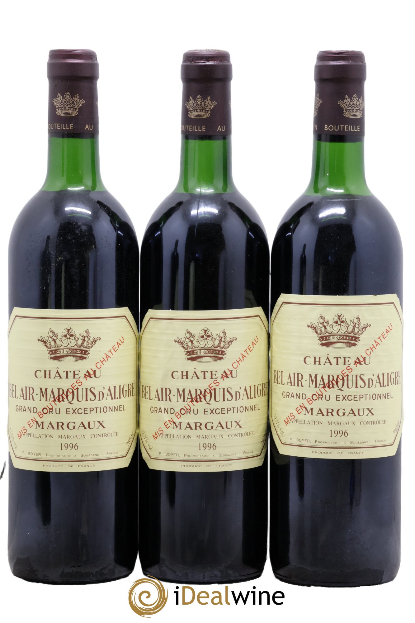 Château Bel Air Marquis d'Aligre 1996 - Lot of 3 bottles - 0