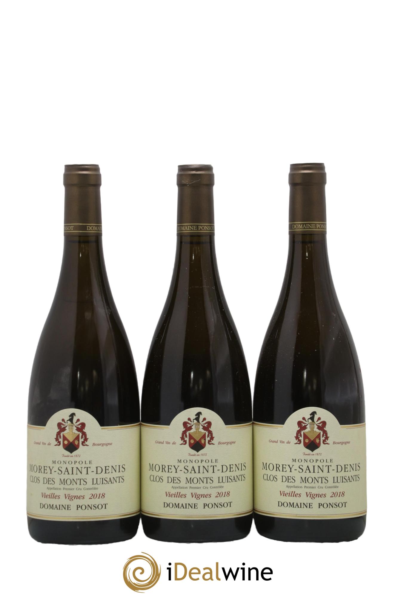 Morey Saint-Denis 1er Cru Clos des Monts Luisants Vieilles Vignes Ponsot (Domaine) 2018 - Lot de 3 bouteilles - 0
