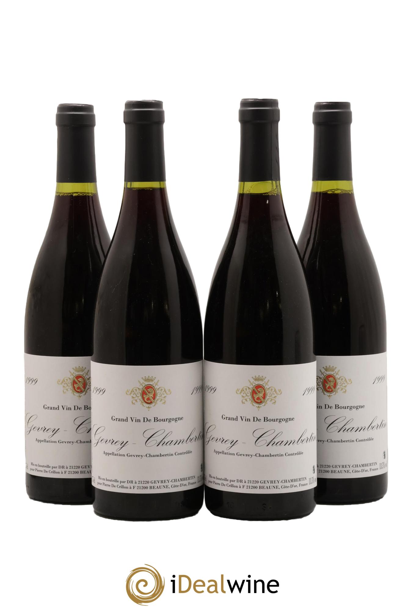 Gevrey-Chambertin Pierre de Crillon 1999 - Lot of 4 bottles - 0