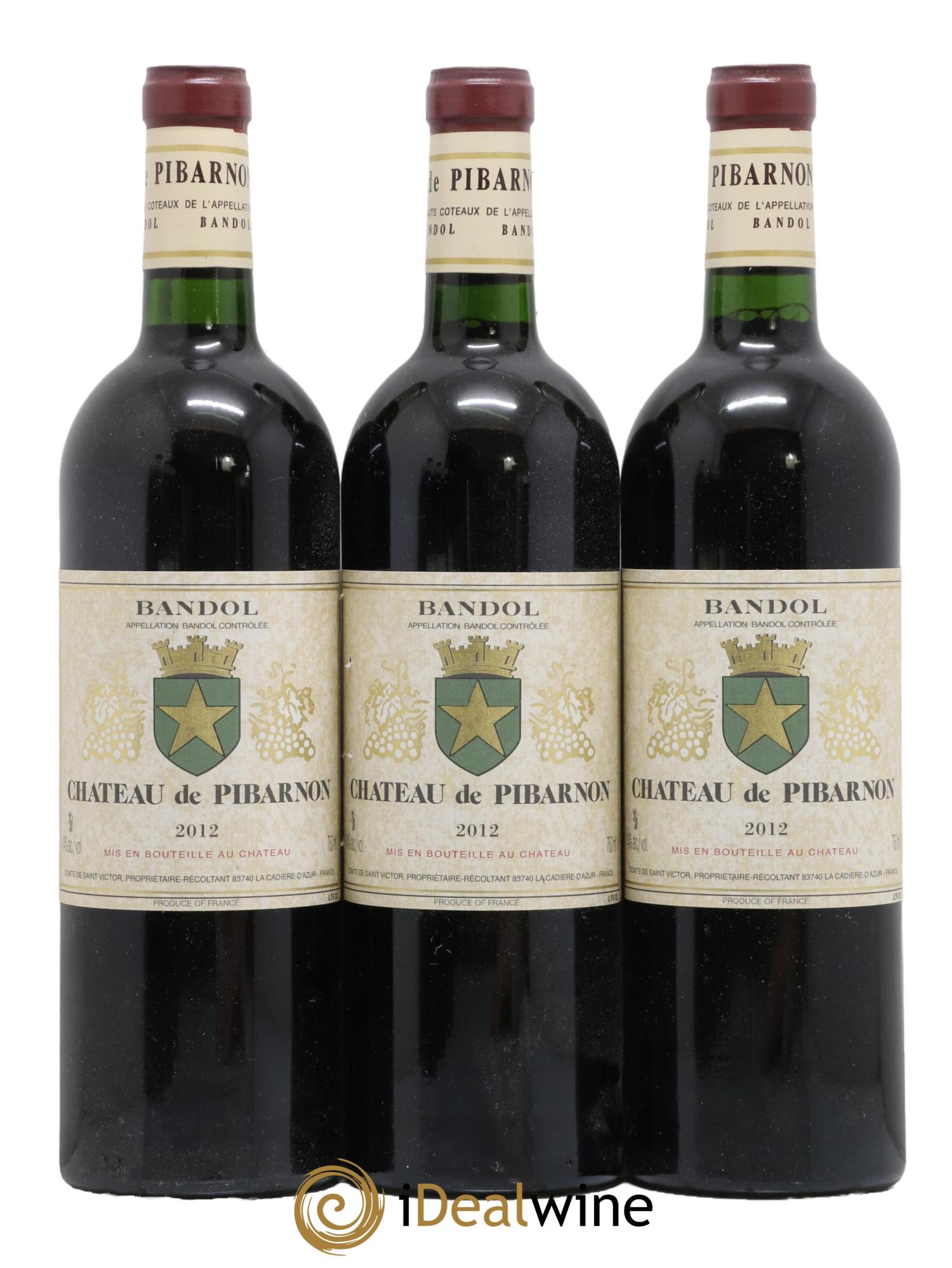 Bandol Château de Pibarnon Comte de Saint-Victor 2012 - Lot de 3 bouteilles - 0