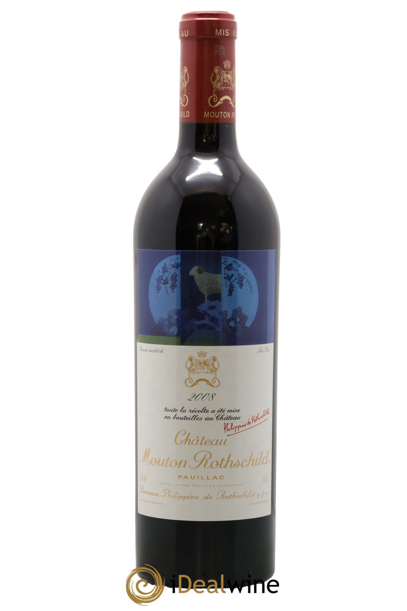 Château Mouton Rothschild 1er Grand Cru Classé 2008 - Lot de 1 bouteille - 0