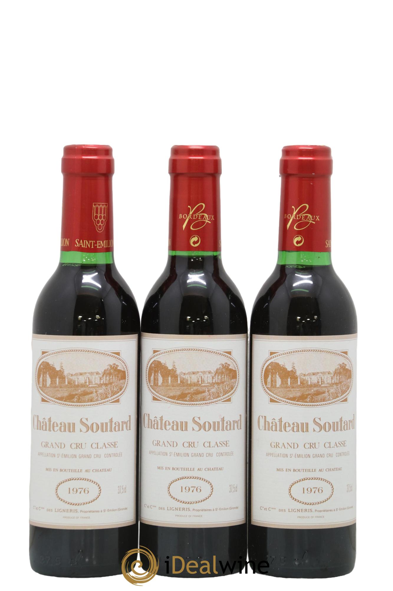 Château Soutard Grand Cru Classé 1976 - Lot de 3 demi bouteilles - 0