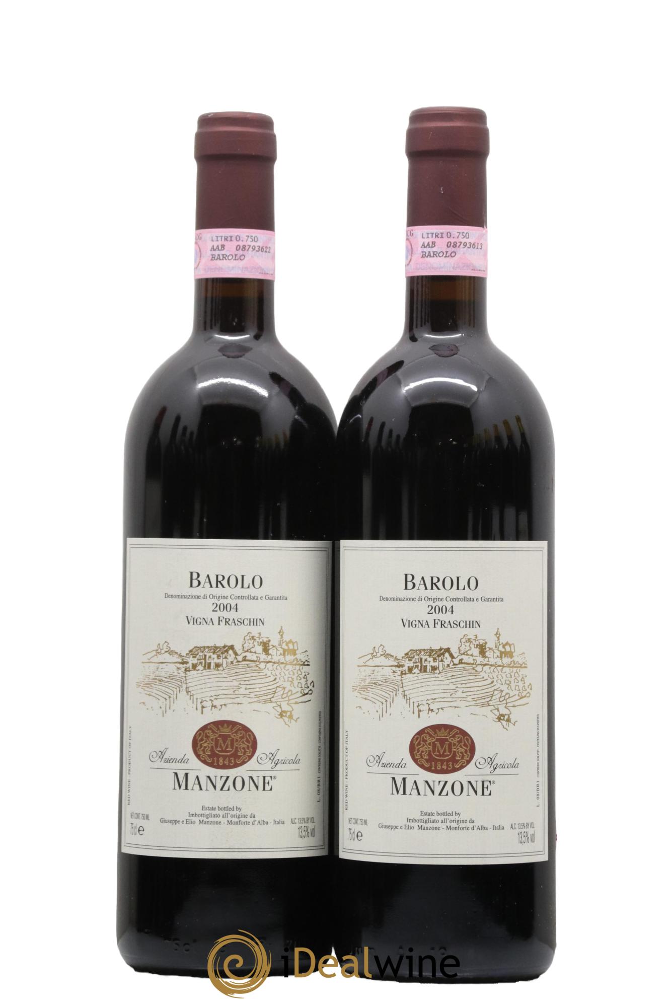 Barolo Vigna Fraschin Manzone Fratelli 2004 - Lot de 2 bouteilles - 0