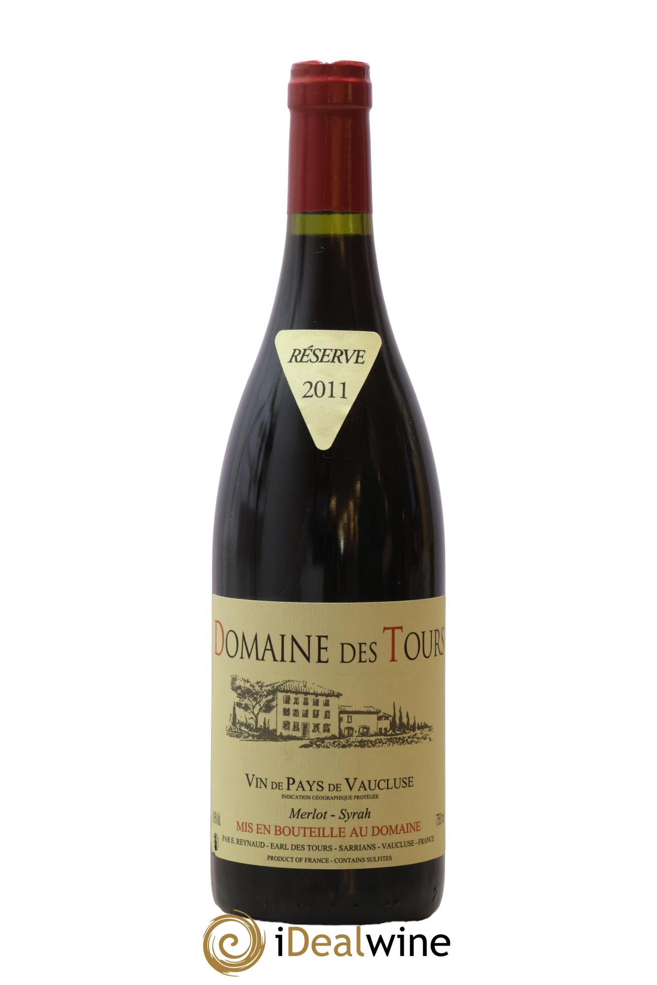 Vaucluse Domaine des Tours Merlot-Syrah Emmanuel Reynaud 2011 - Lot de 1 bouteille - 0