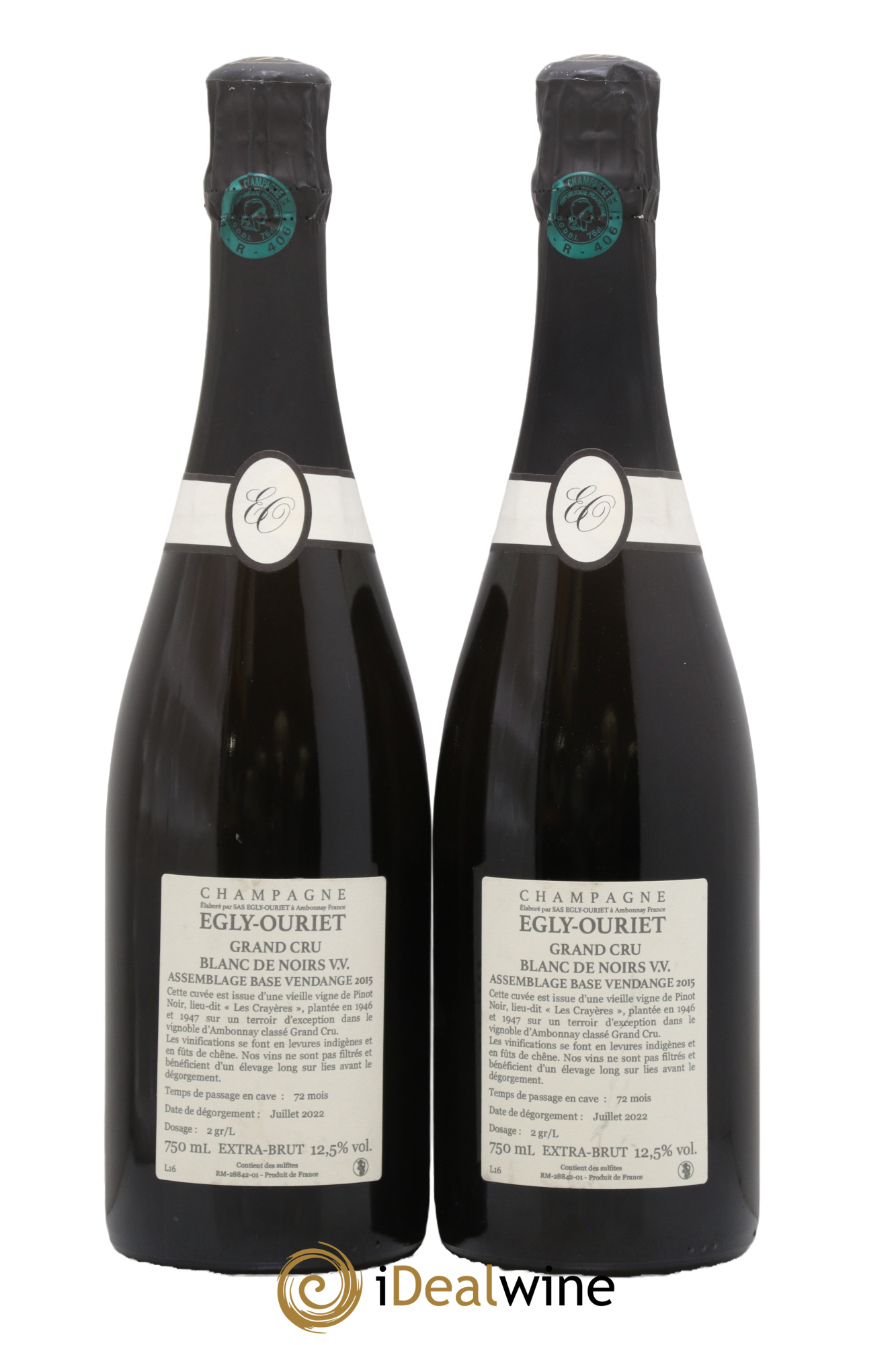 Blanc de Noirs Les Crayères Vieilles vignes Egly-Ouriet - Lot de 2 bouteilles - 1