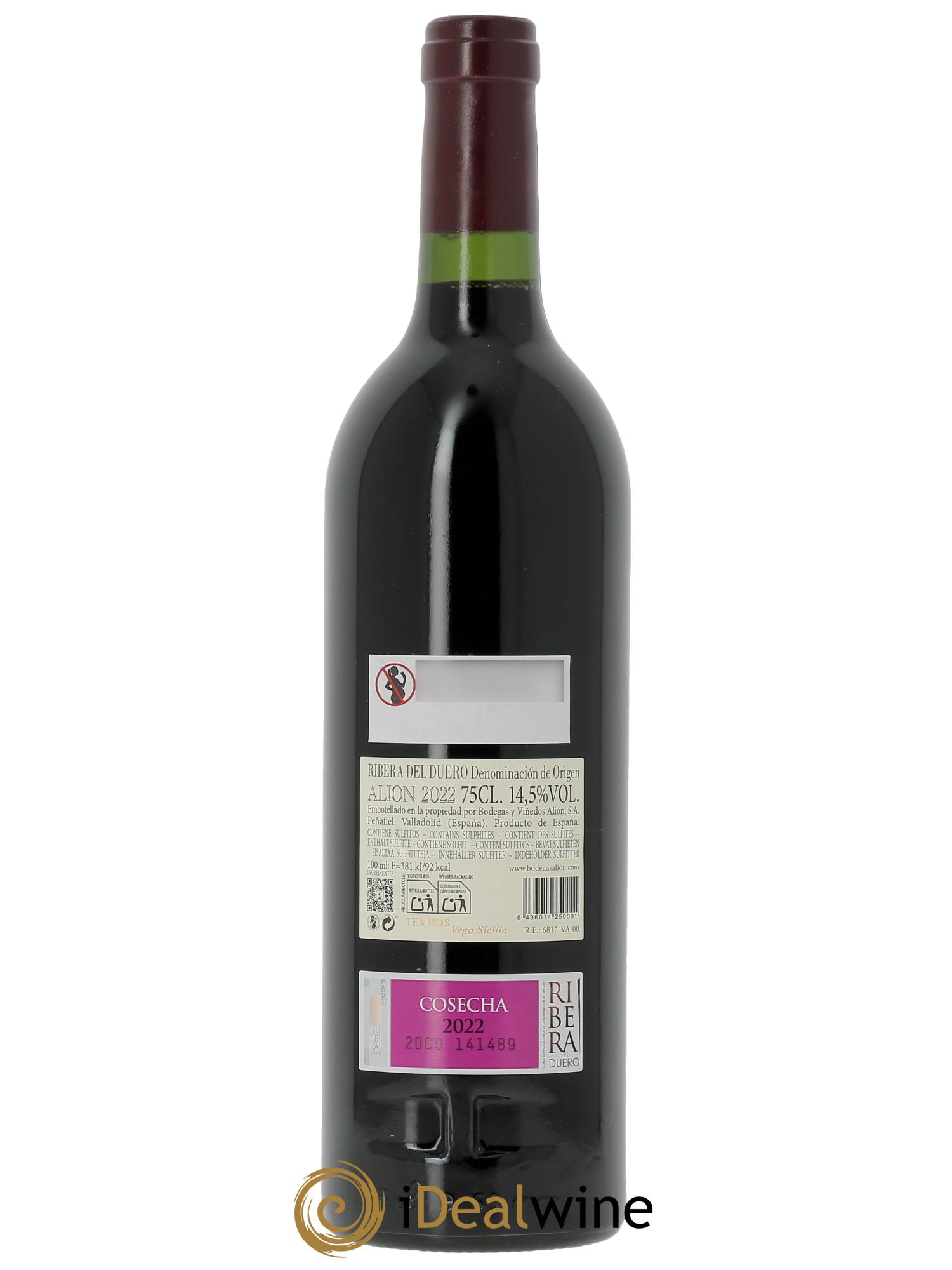 Ribera Del Duero DO Vega Sicilia Alion Famille Alvarez (CBO à partir de 6 bts) 2022 - Lot de 1 bouteille - 1