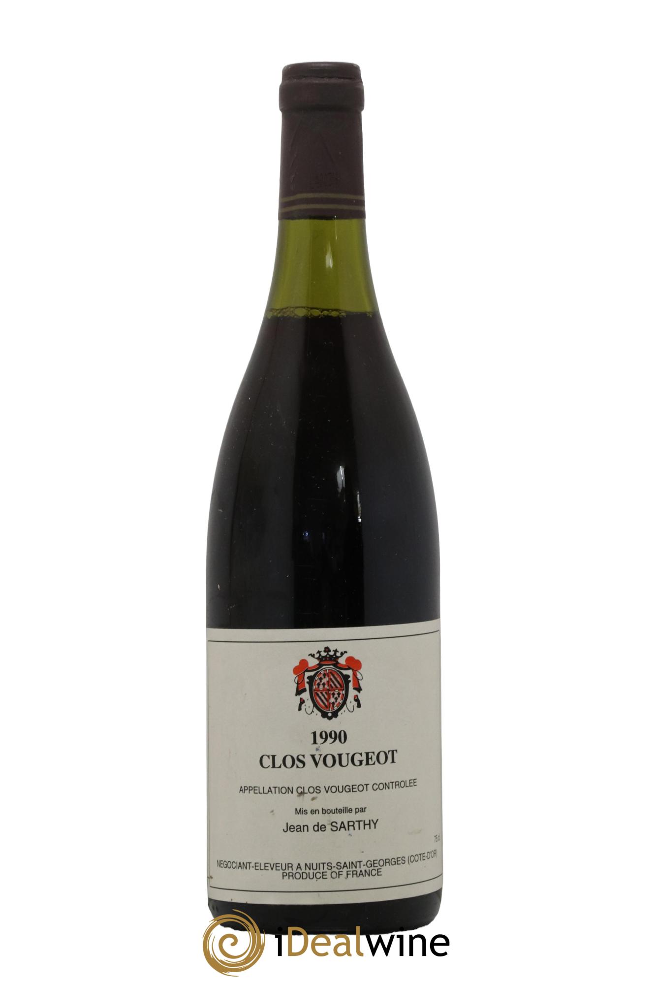 Clos de Vougeot Grand Cru Jean Sarthy 1990 - Lot de 1 bouteille - 0