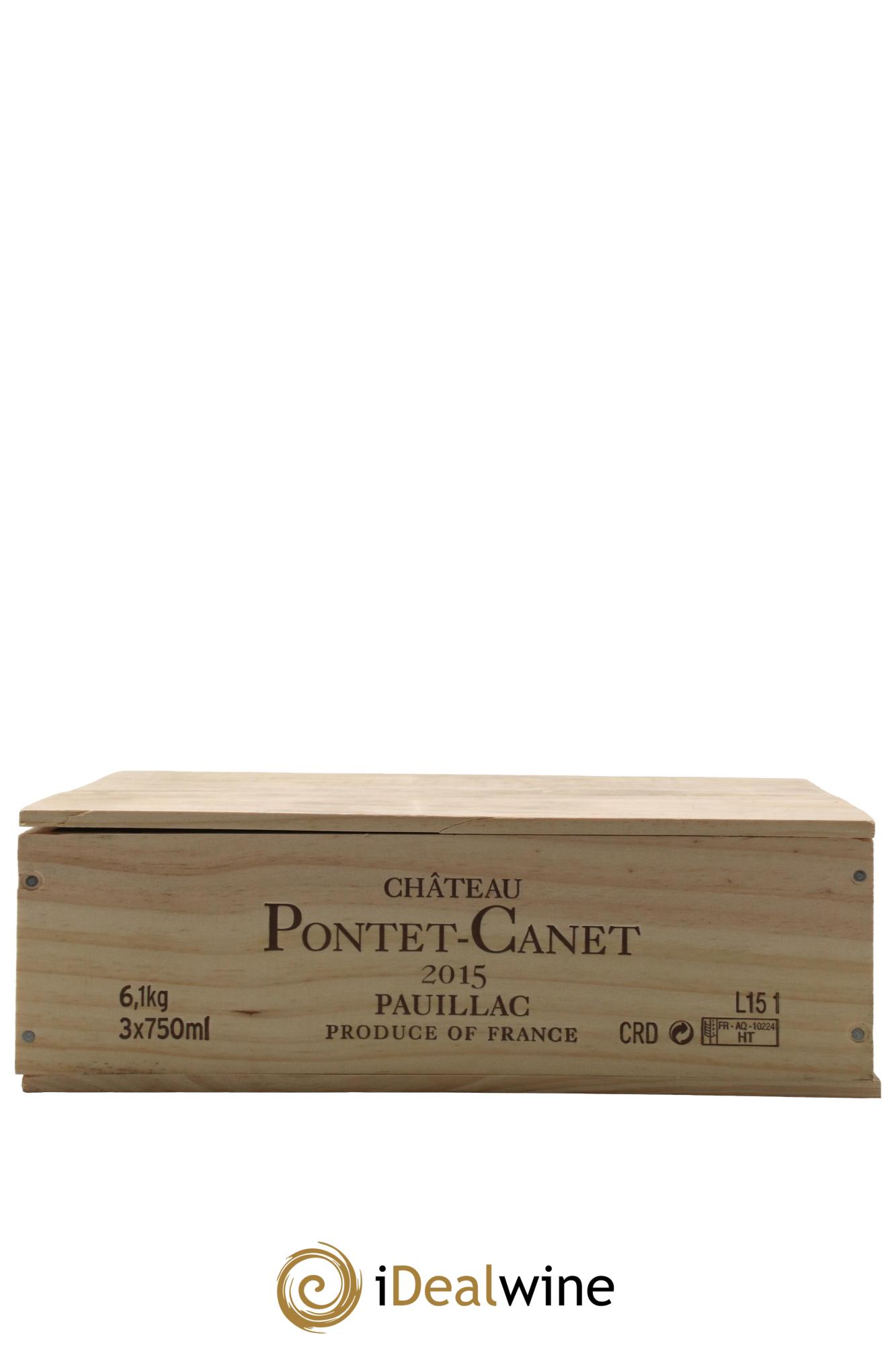 Château Pontet Canet 5ème Grand Cru Classé 2015 - Lot of 3 bottles - 1