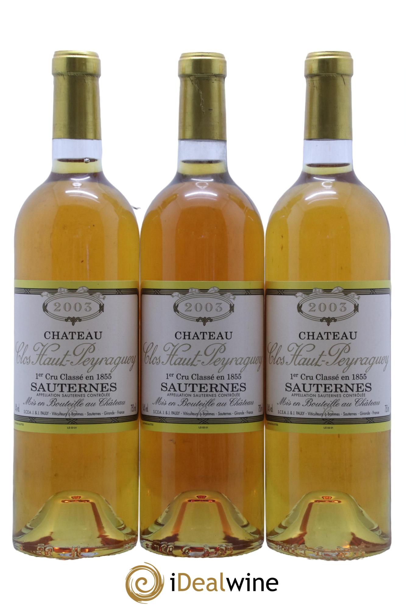 Clos Haut-Peyraguey 1er Grand Cru Classé 2003 - Lot of 12 bottles - 2
