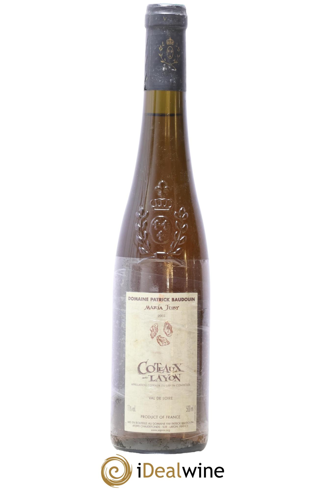 Coteaux du Layon Maria Juby Patrick Baudouin 2003 - Lot of 1 500ml format - 0