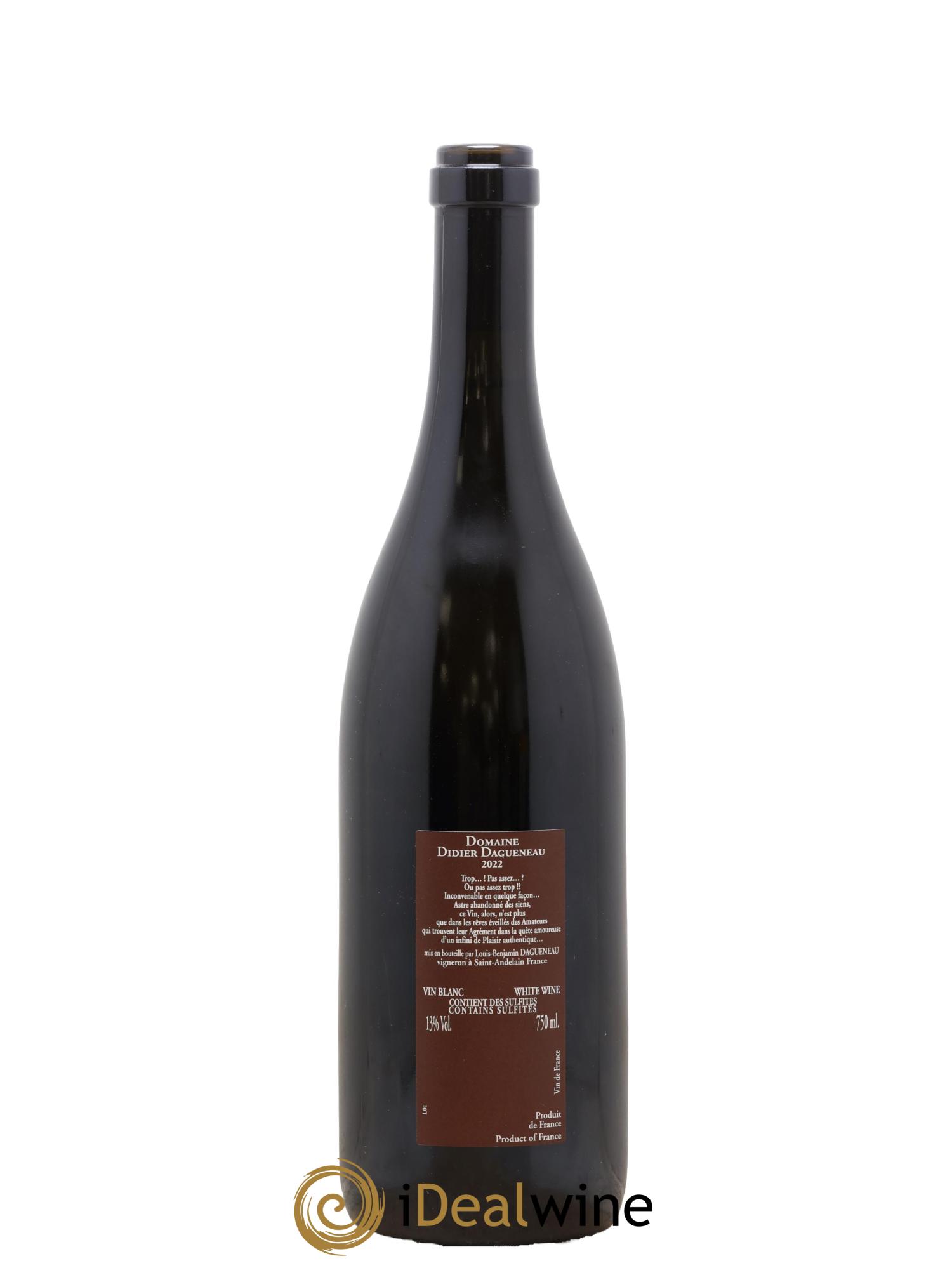 Vin de France (anciennement Pouilly-Fumé) Pur Sang Dagueneau (Domaine Didier - Louis-Benjamin) 2022 - Posten von 1 Flasche - 1