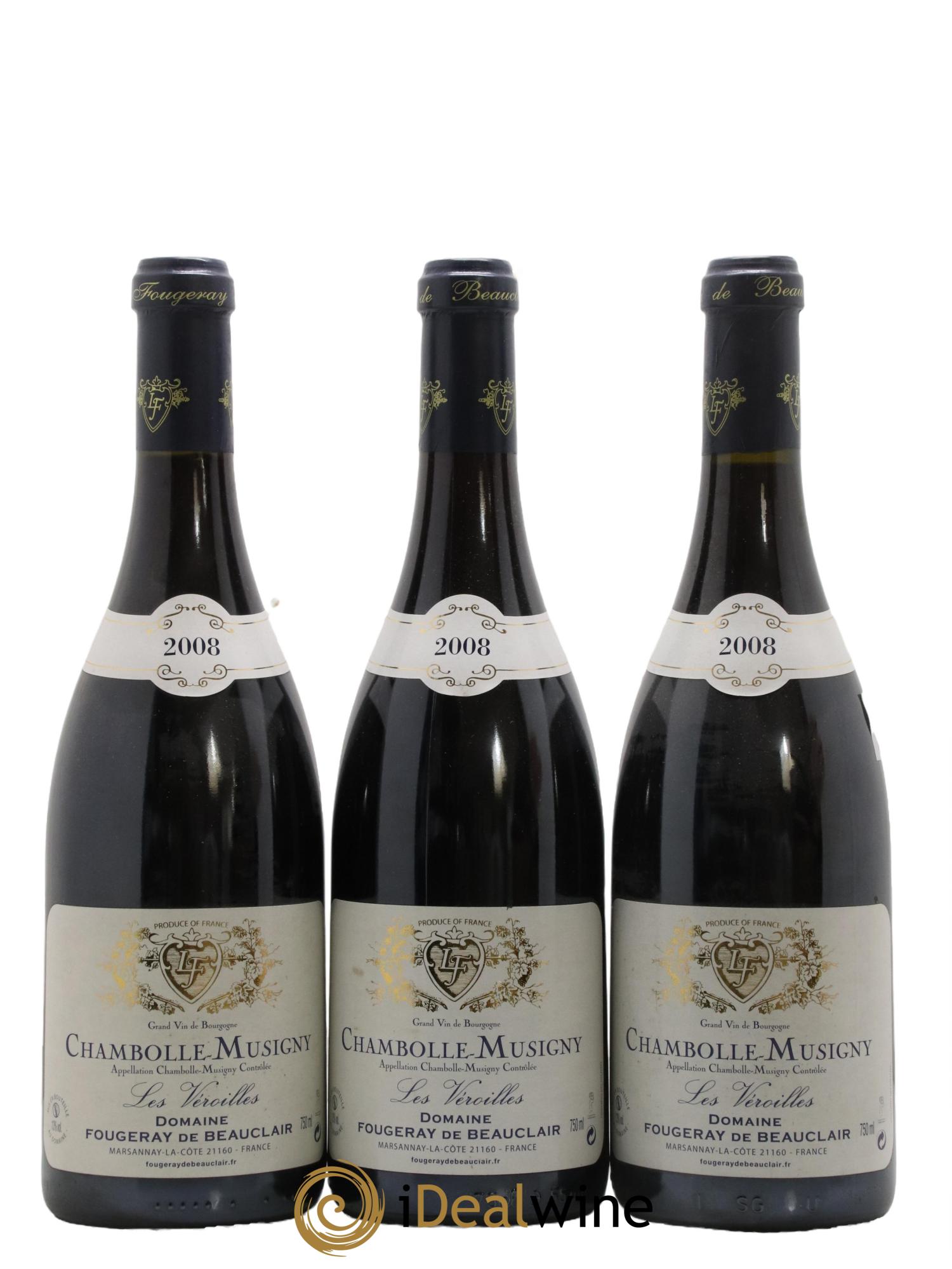 Chambolle-Musigny Les Veroilles Domaine Fougeray de Beauclair 2008 - Lot de 3 bouteilles - 0