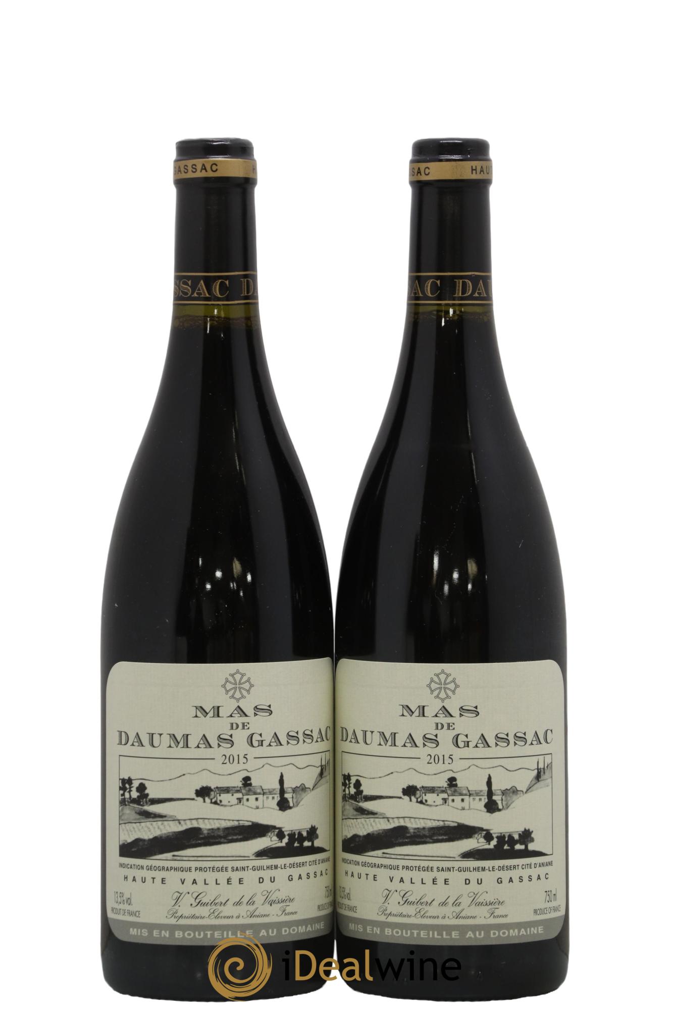 IGP St Guilhem-le-Désert - Cité d'Aniane Mas Daumas Gassac Famille Guibert de La Vaissière 2015 - Lot de 2 bouteilles - 0
