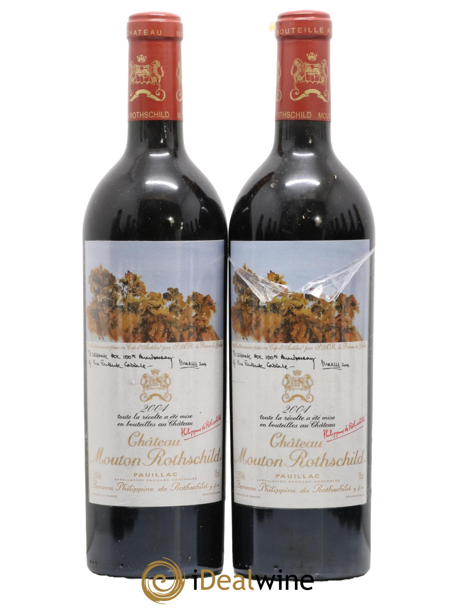 Caisse Primeurs 2 Petrus 2 Mouton 2 Cheval Blanc 2 Latour 2 Margaux 2 Lafitte 2004 - Lot de 12 bouteilles - 1