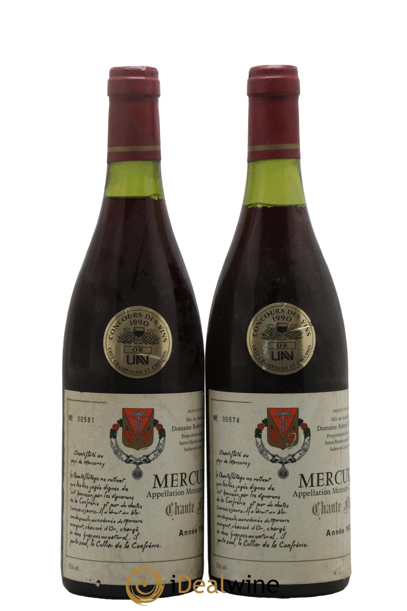 Mercurey Chante Fluté Robert Size & Fils 1988 - Posten von 2 Flaschen - 0