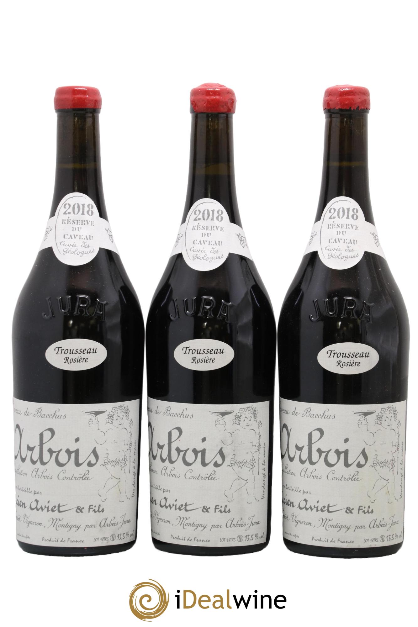 Arbois Trousseau Rosière Cuvée des Géologues Lucien Aviet (Domaine) 2018 - Lot of 3 bottles - 0