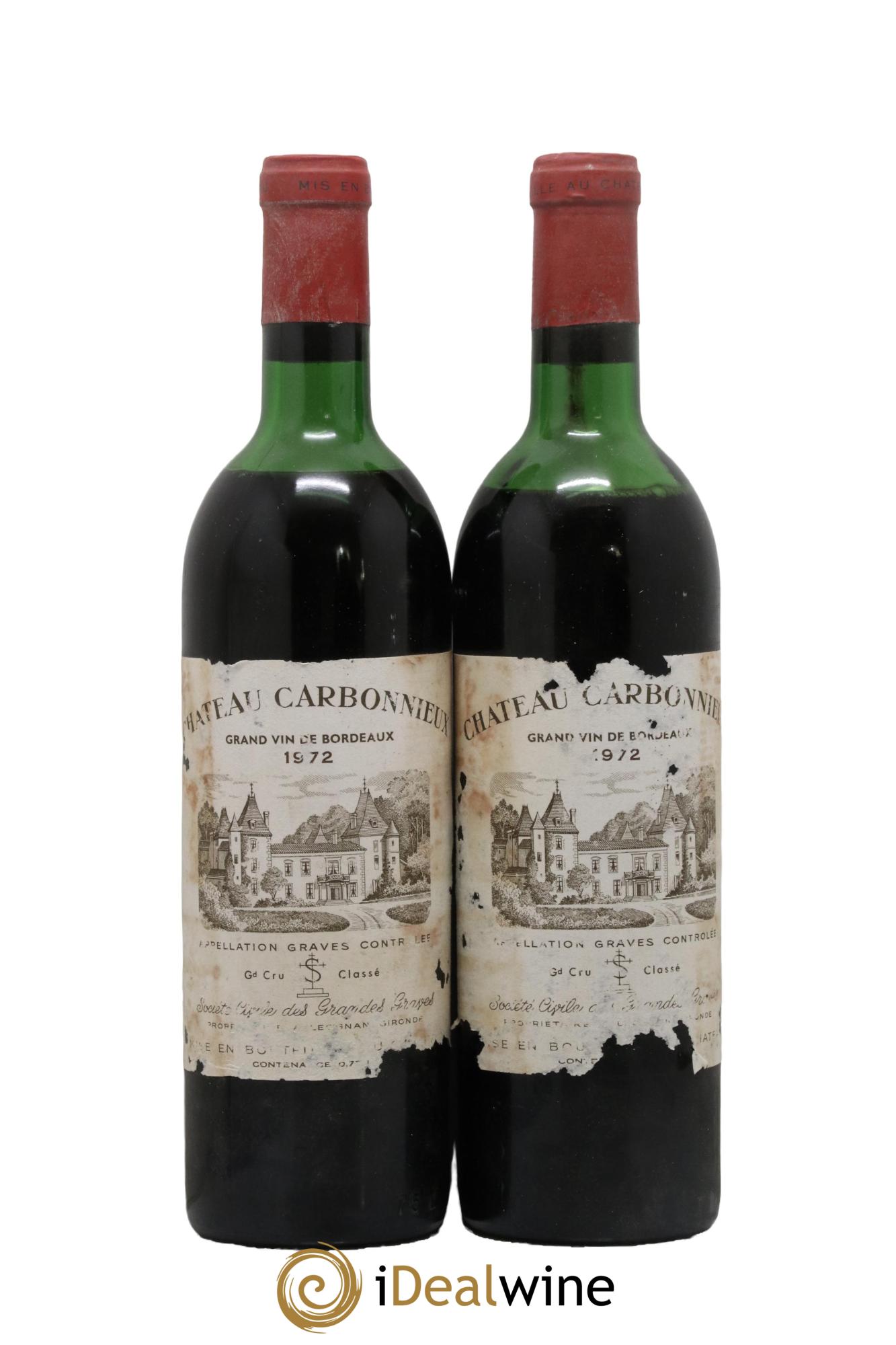 Château Carbonnieux Cru Classé de Graves 1972 - Lot of 2 bottles - 0