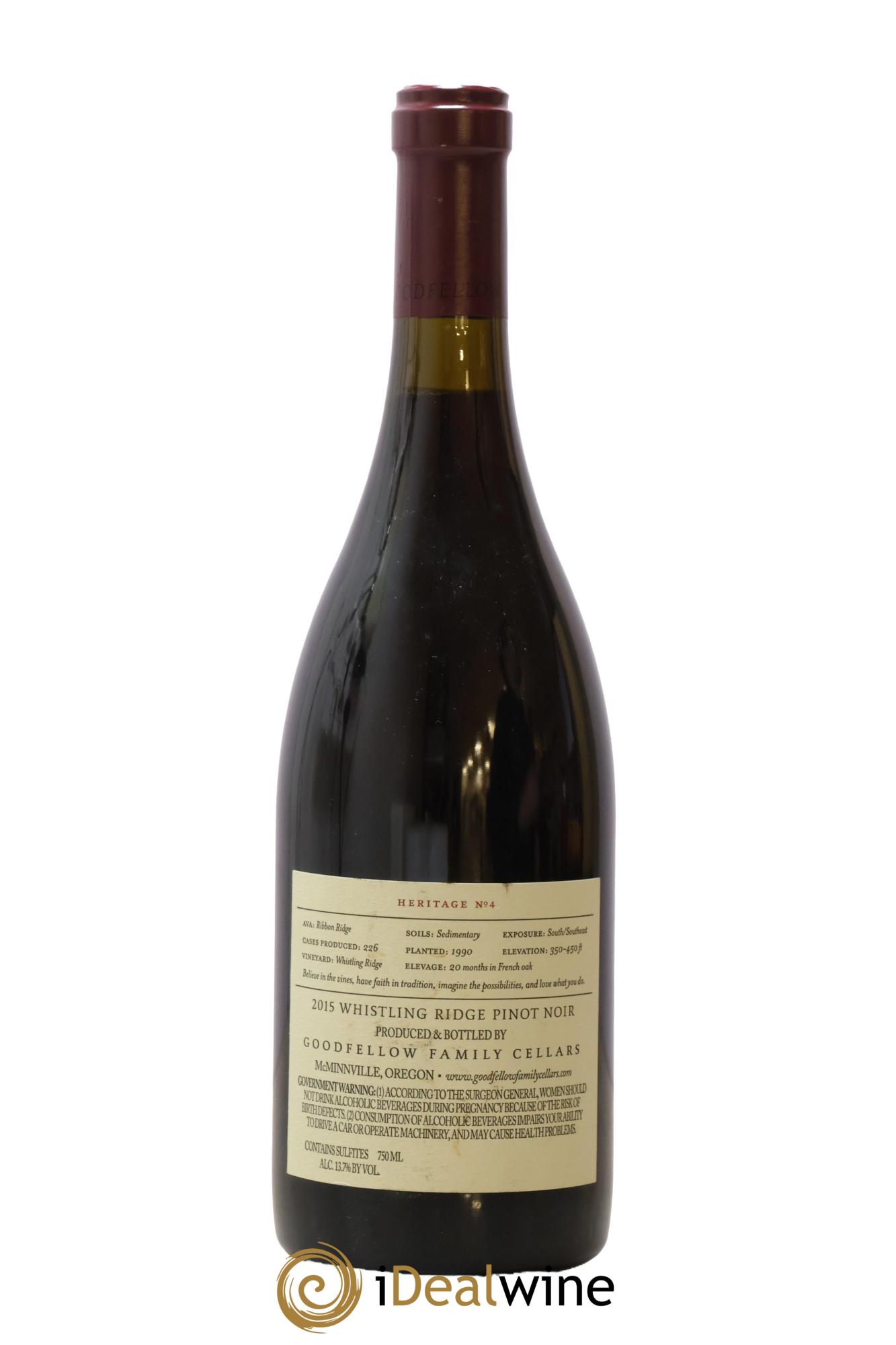 USA Oregon Heritage N°4 Whistling Ridge Goodfellow Family Cellars 2015 - Lot de 1 bouteille - 1