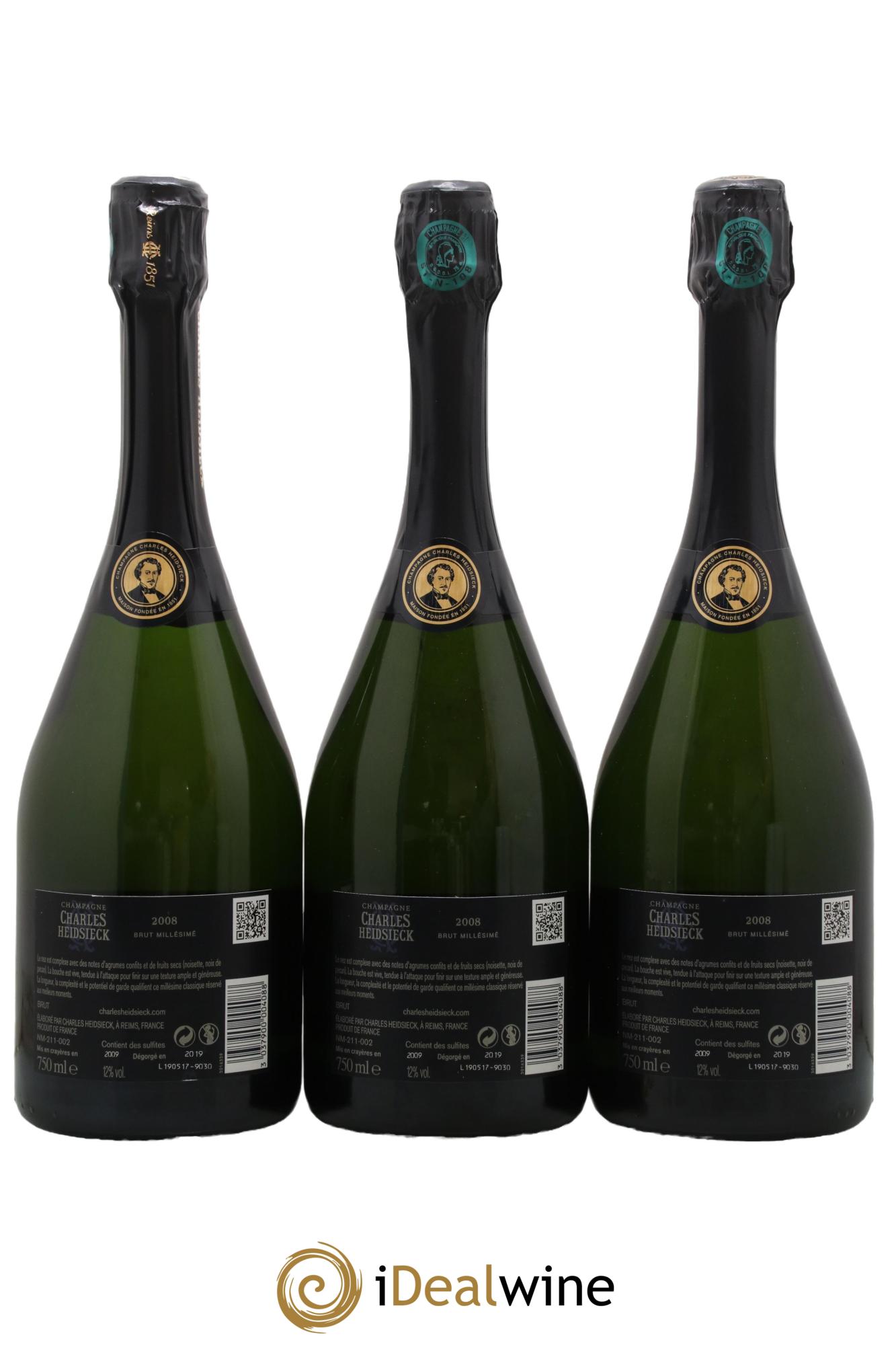 Brut Charles Heidsieck 2008 - Lotto di 3 bottiglie - 1