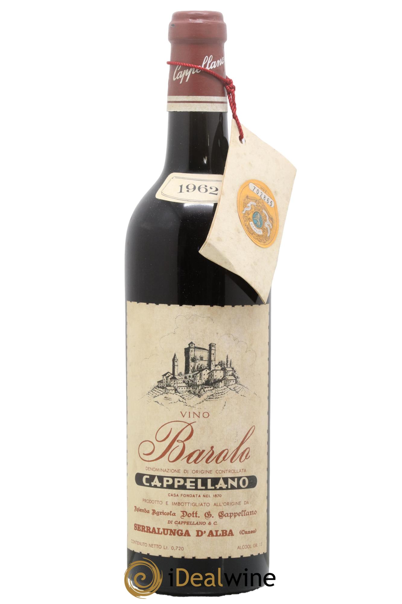 Barolo DOCG Cappellano 1962 - Lotto di 1 bottiglia - 0