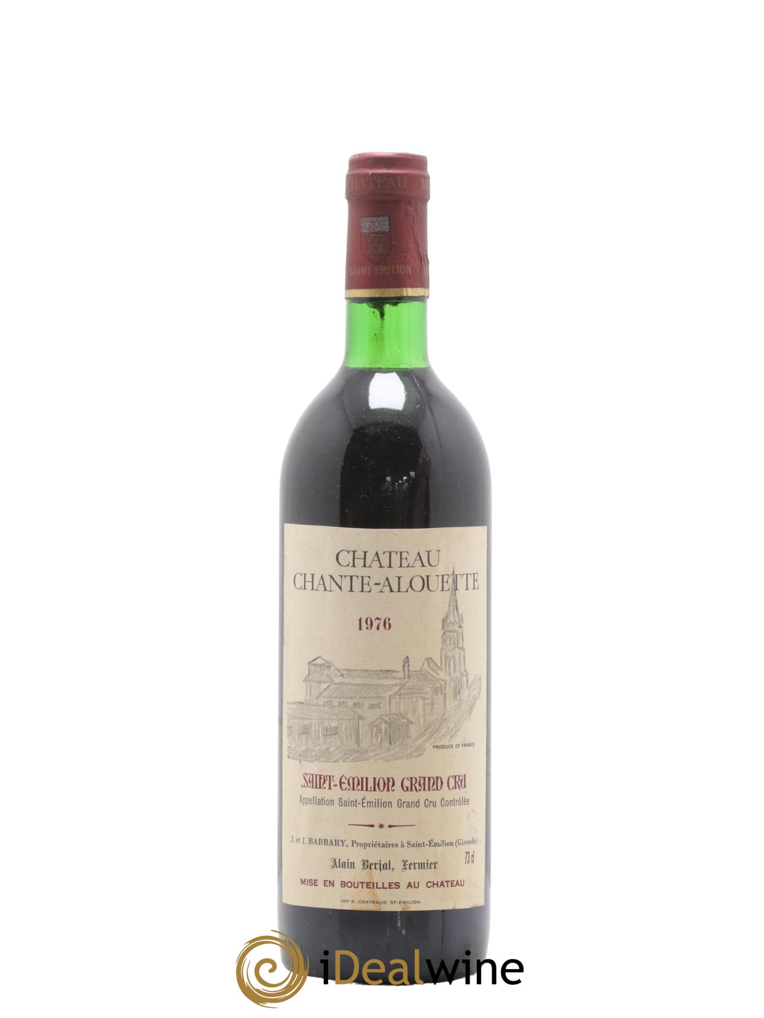 Saint-Émilion Grand Cru Chateau Chante Alouette 1976 - Lot de 1 bouteille - 0