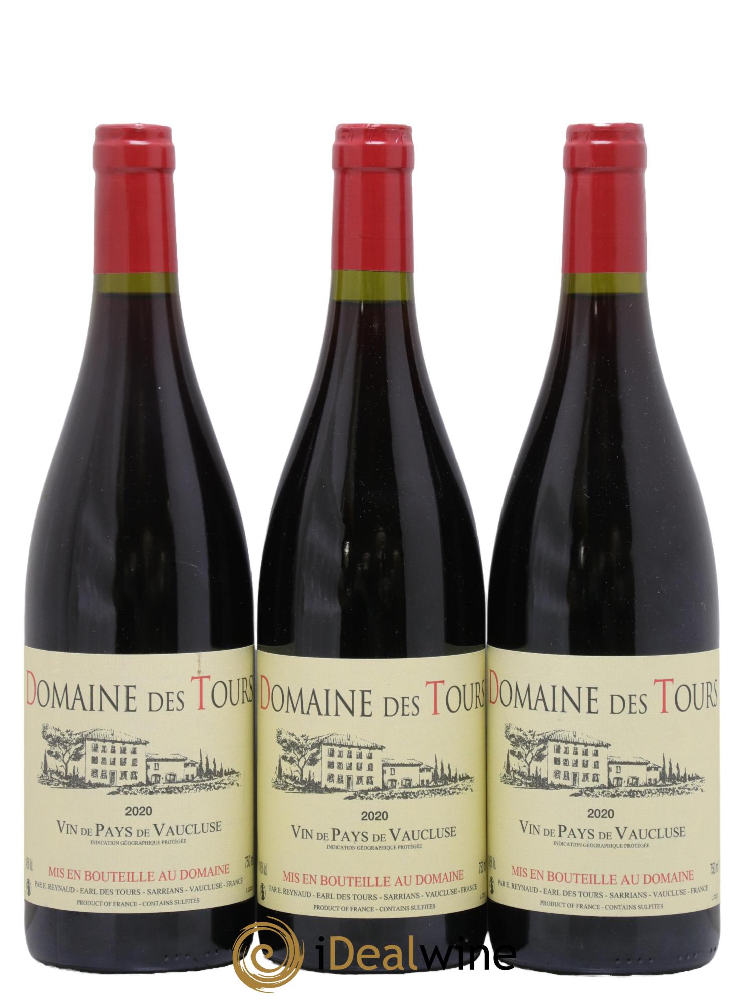 Vaucluse (Vin de Pays de Vaucluse) Domaine des Tours Emmanuel Reynaud 2020 - Lot de 3 bouteilles - 0