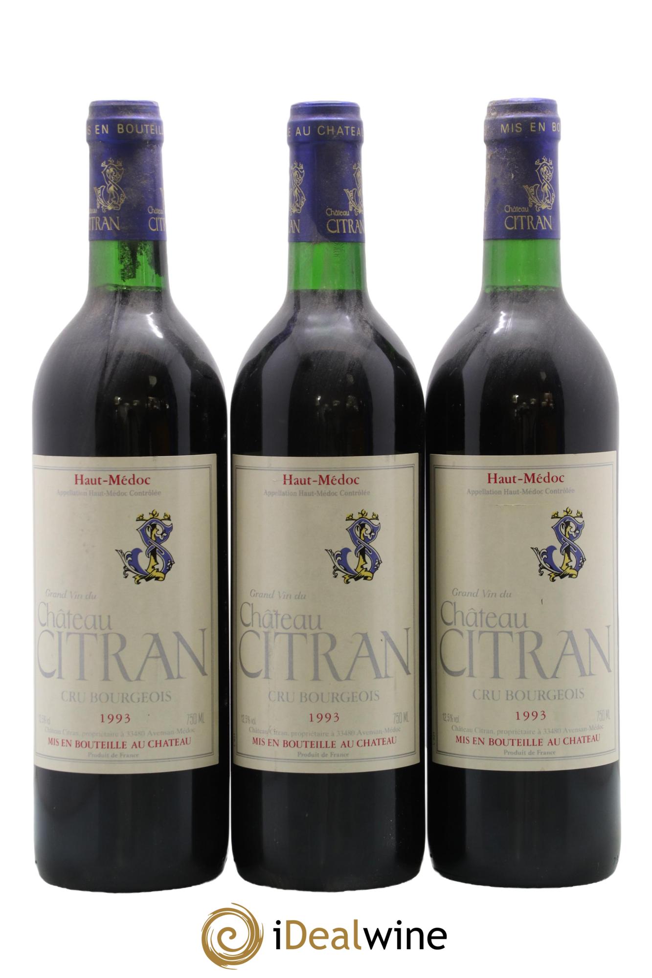 Château Citran Cru Bourgeois 1993 - Lot de 3 bouteilles - 0