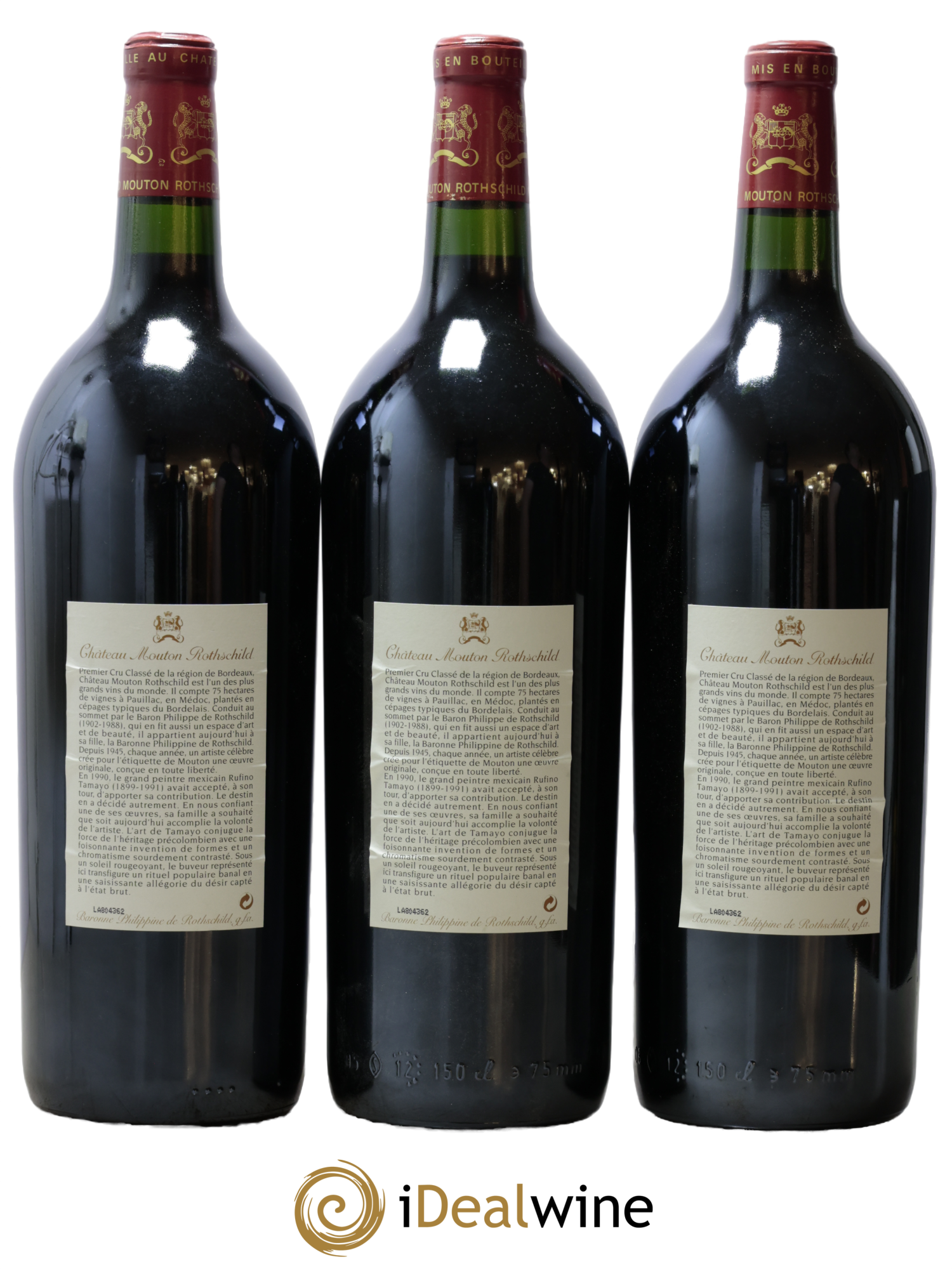 Château Mouton Rothschild 1er Grand Cru Classé 1998 - Lot de 3 magnums - 1