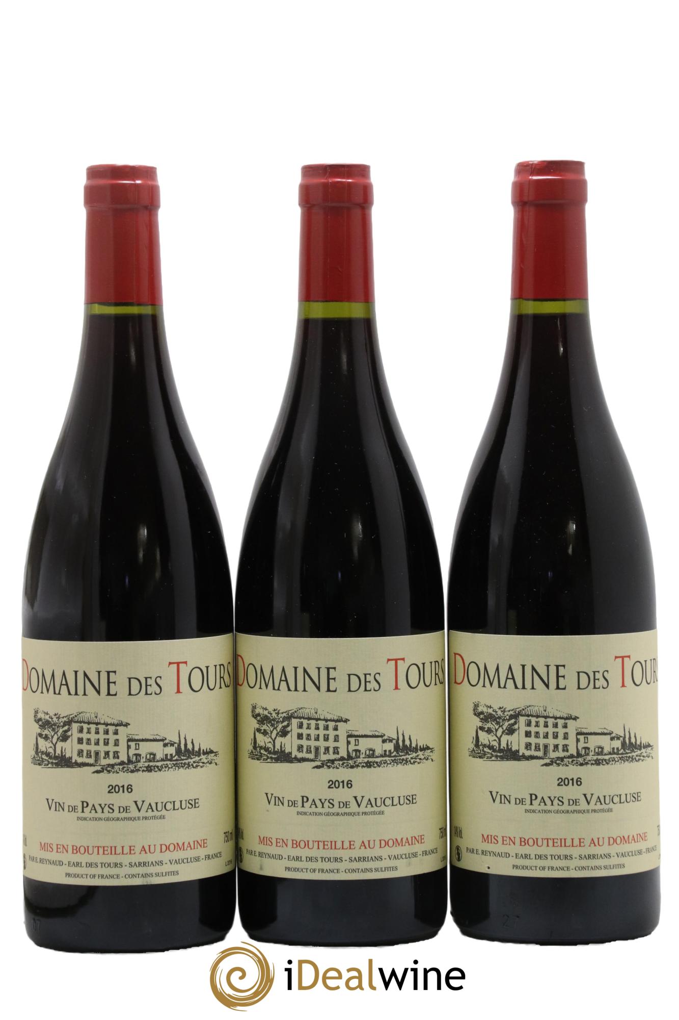 Vaucluse (Vin de Pays de Vaucluse) Domaine des Tours Emmanuel Reynaud 2016 - Lot of 3 bottles - 0