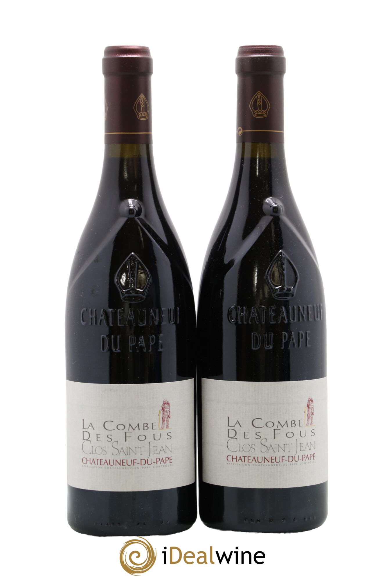 Châteauneuf-du-Pape Clos Saint-Jean La Combe des Fous Pascal et Vincent Maurel 2003 - Lotto di 2 bottiglie - 0