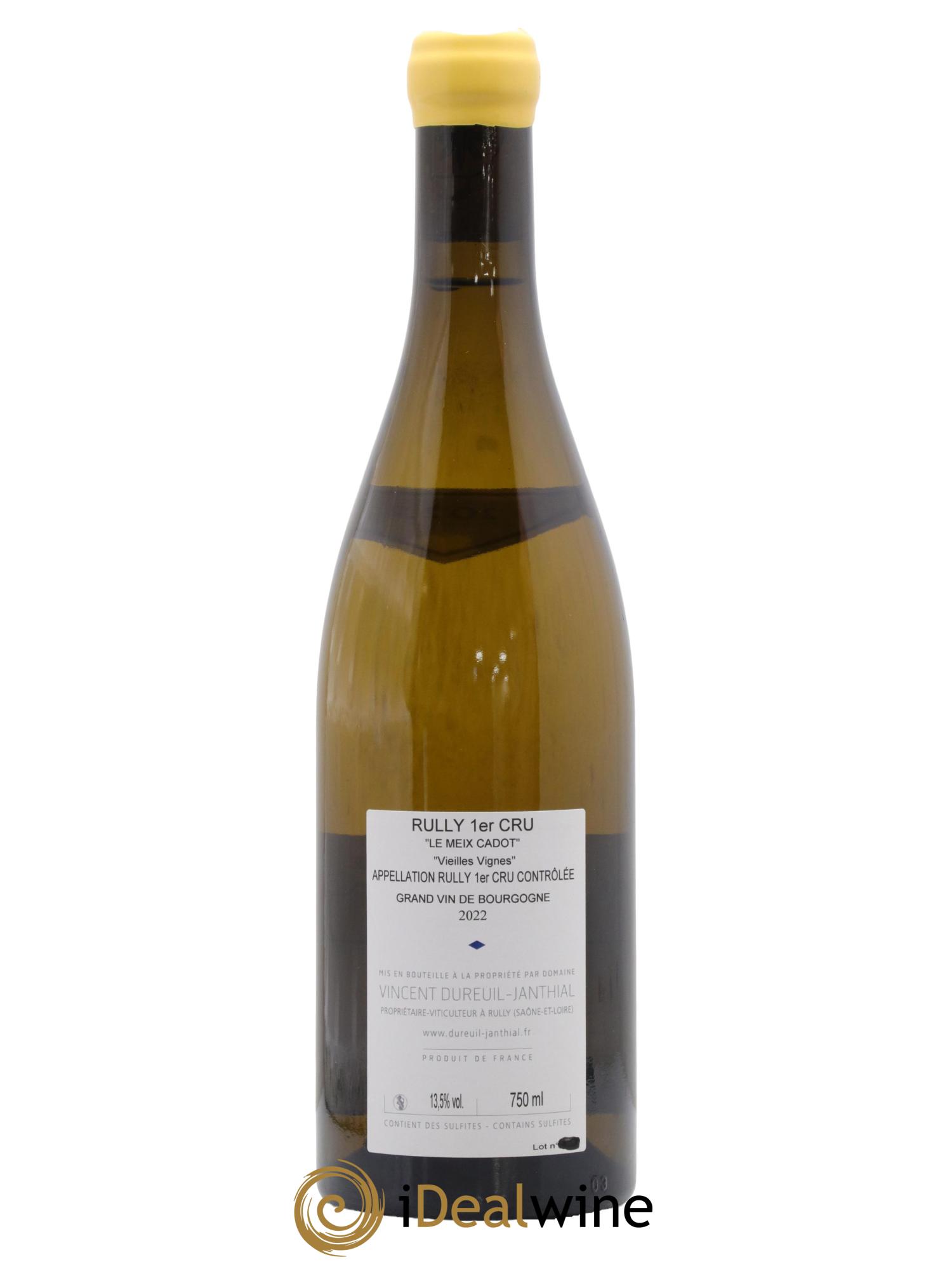 Rully 1er Cru Le Meix Cadot Vieilles Vignes Vincent Dureuil-Janthial 2022 - Posten von 1 Flasche - 1