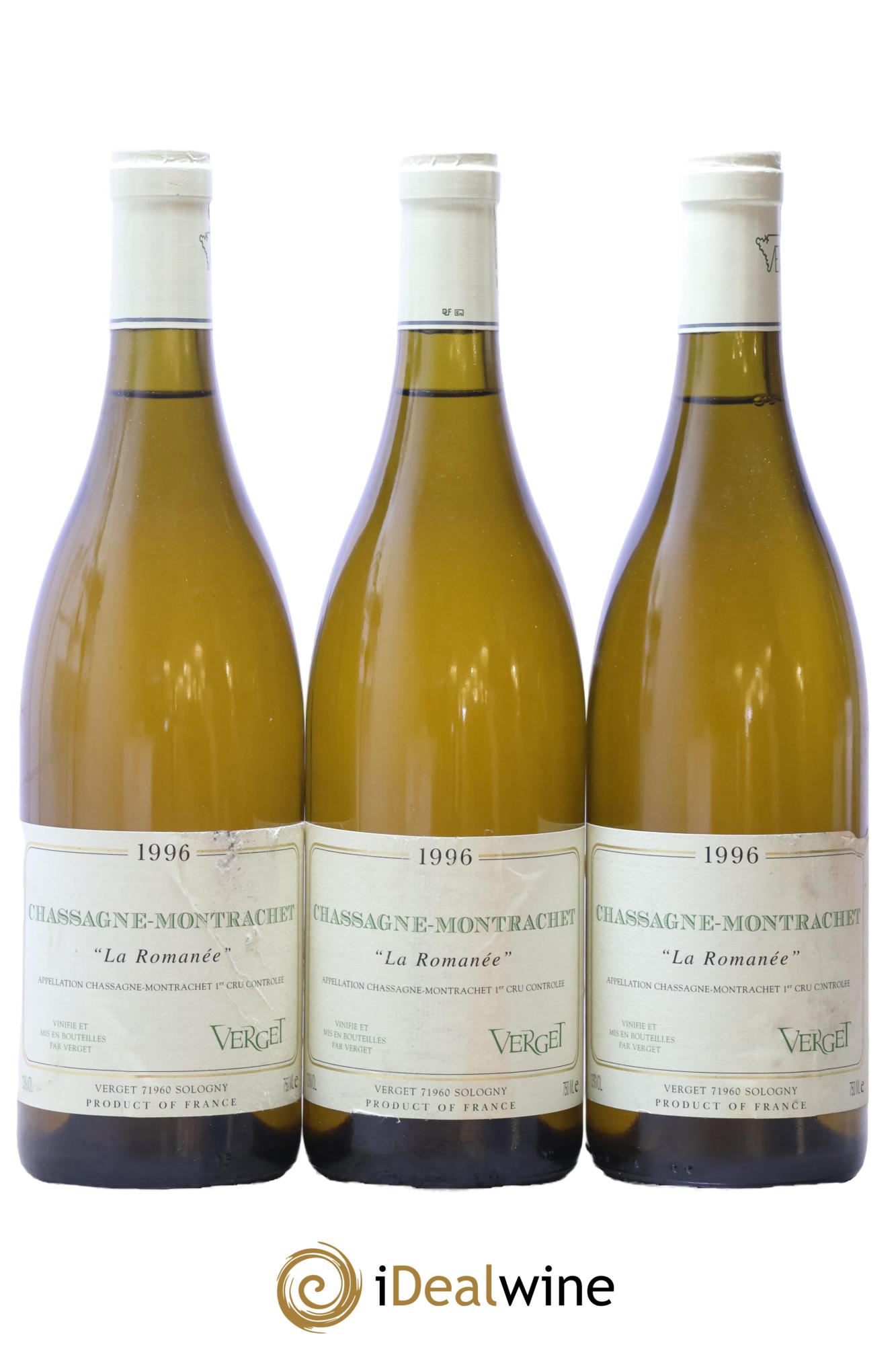 Chassagne-Montrachet 1er Cru La Romanée Verget 1996 - Lot de 3 bouteilles - 0