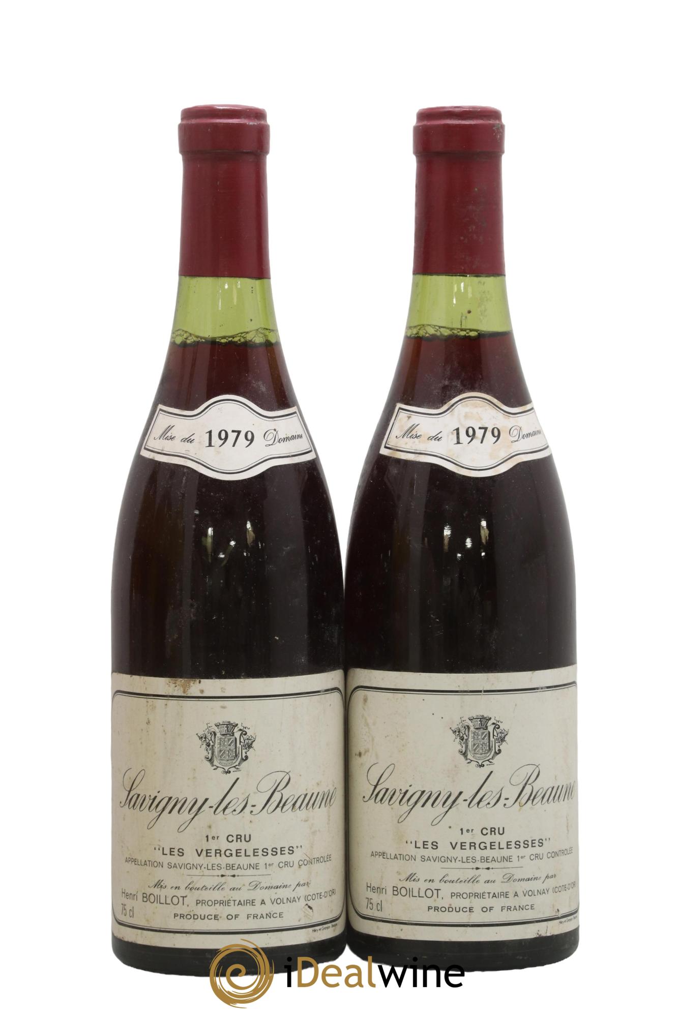 Savigny-lès-Beaune 1er Cru Les Vergelesses Henri Boillot (Domaine) Les Vergelesses Henri Boillot (Domaine) 1979 - Lot de 2 bouteilles - 0