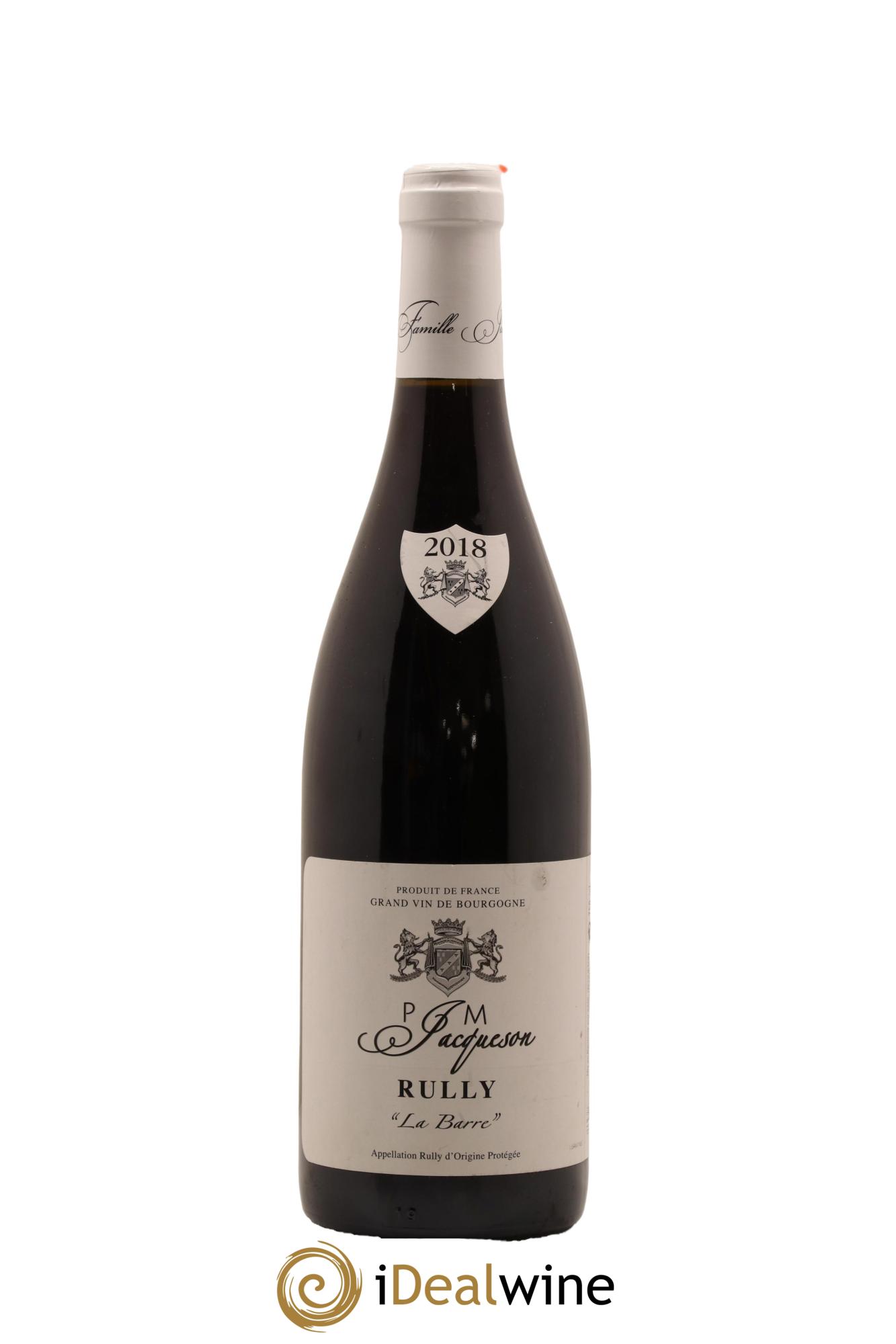 Rully La Barre Paul & Marie Jacqueson 2018 - Lot de 1 bouteille - 0