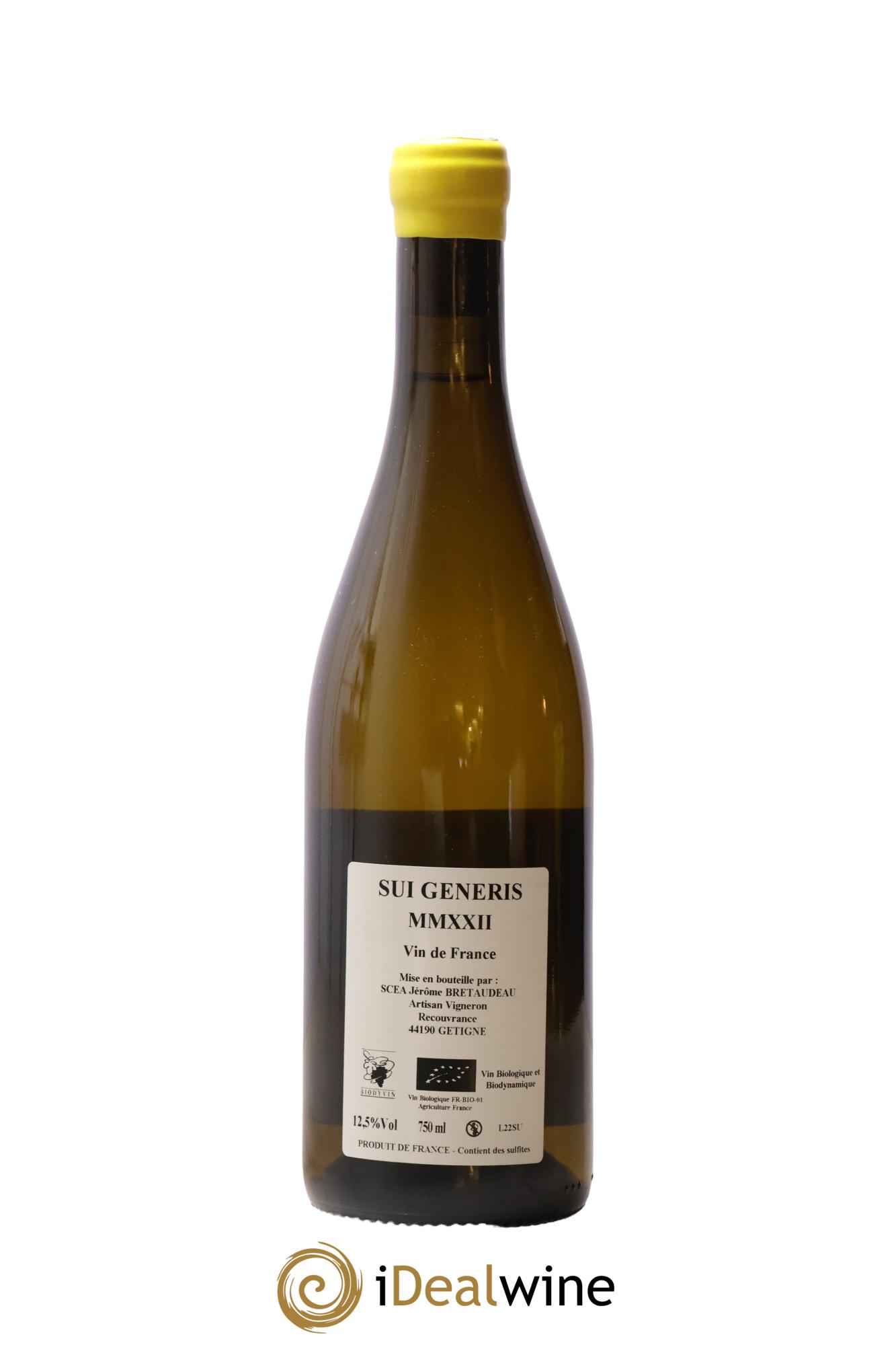 Vin de France Sui Generis Jérôme Bretaudeau 2022 - Posten von 1 Flasche - 1