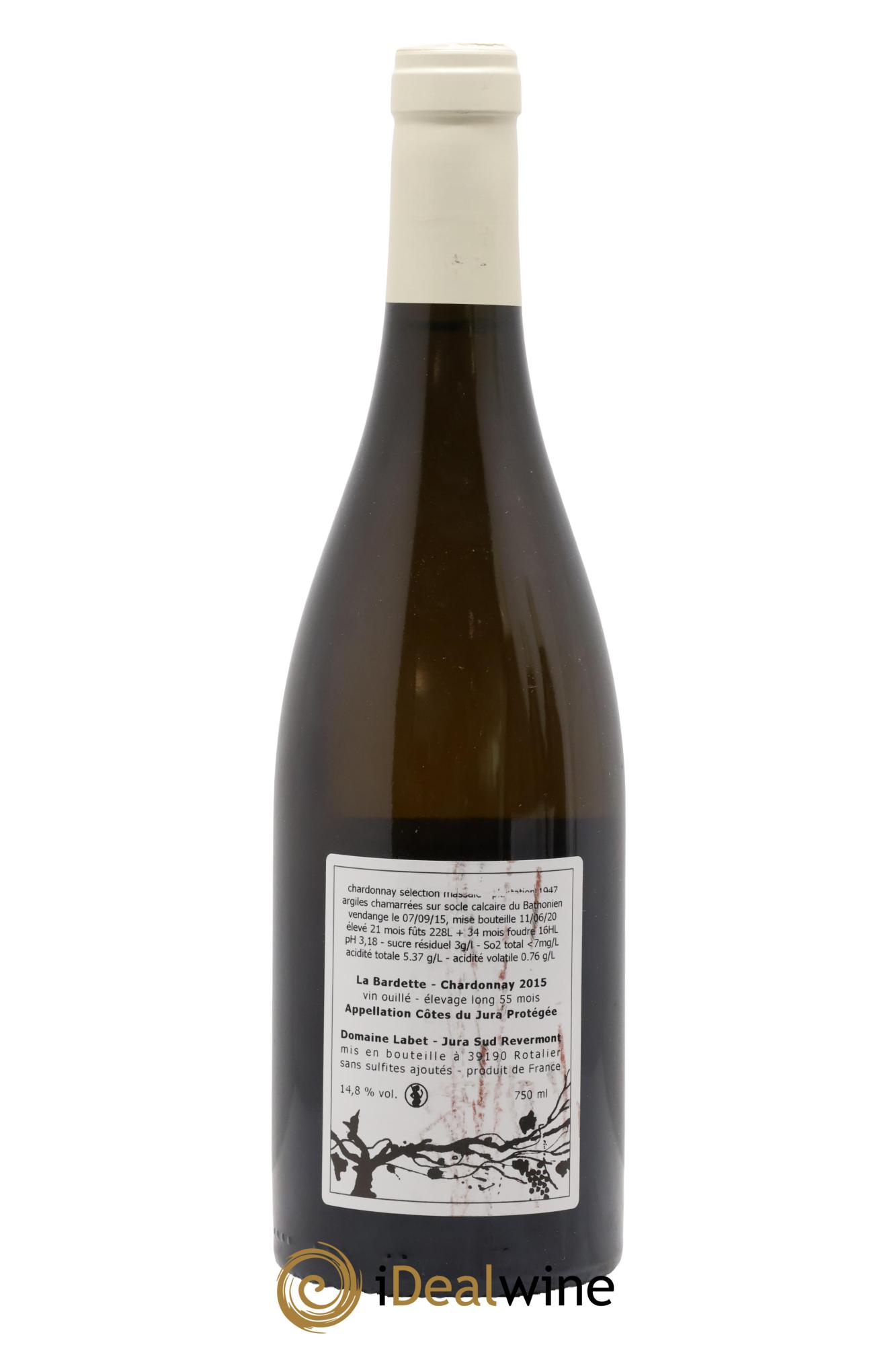 Côtes du Jura Elevage Long Chardonnay La Bardette Romain - Julien - Charline Labet 2015 - Lotto di 1 bottiglia - 1