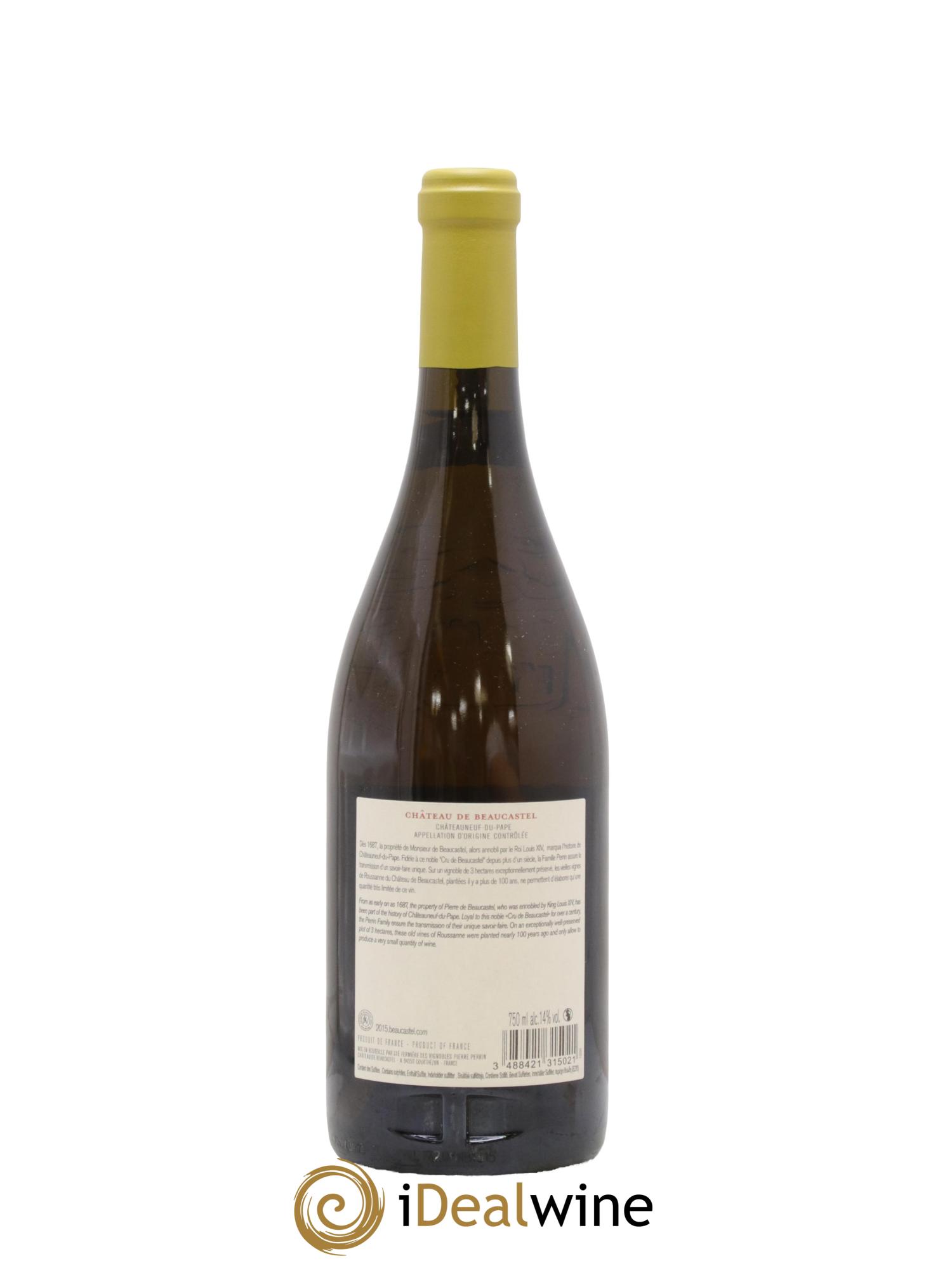 Châteauneuf-du-Pape Château de Beaucastel Vieilles vignes Roussanne Famille Perrin 2015 - Lotto di 1 bottiglia - 1