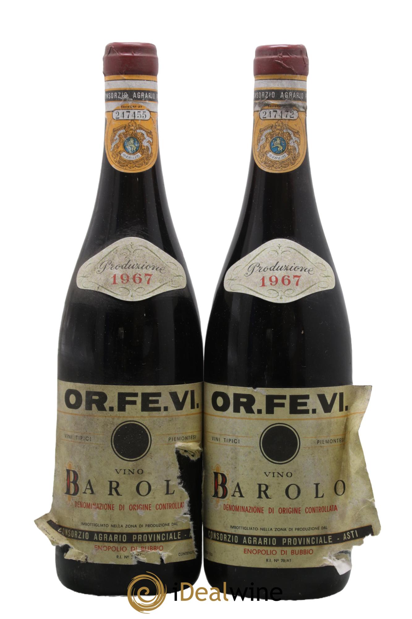 Barolo DOCG Or Fe Vi 1967 - Posten von 2 Flaschen - 0
