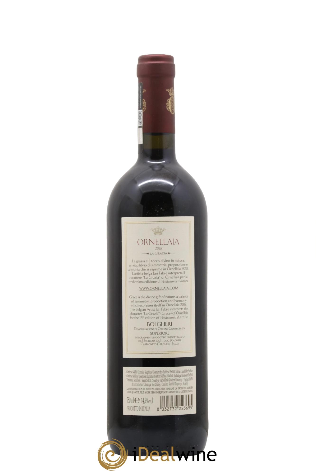 Bolgheri DOC Superiore La Grazia Tenuta Dell'Ornellaia 2018 - Lot de 1 bouteille - 1