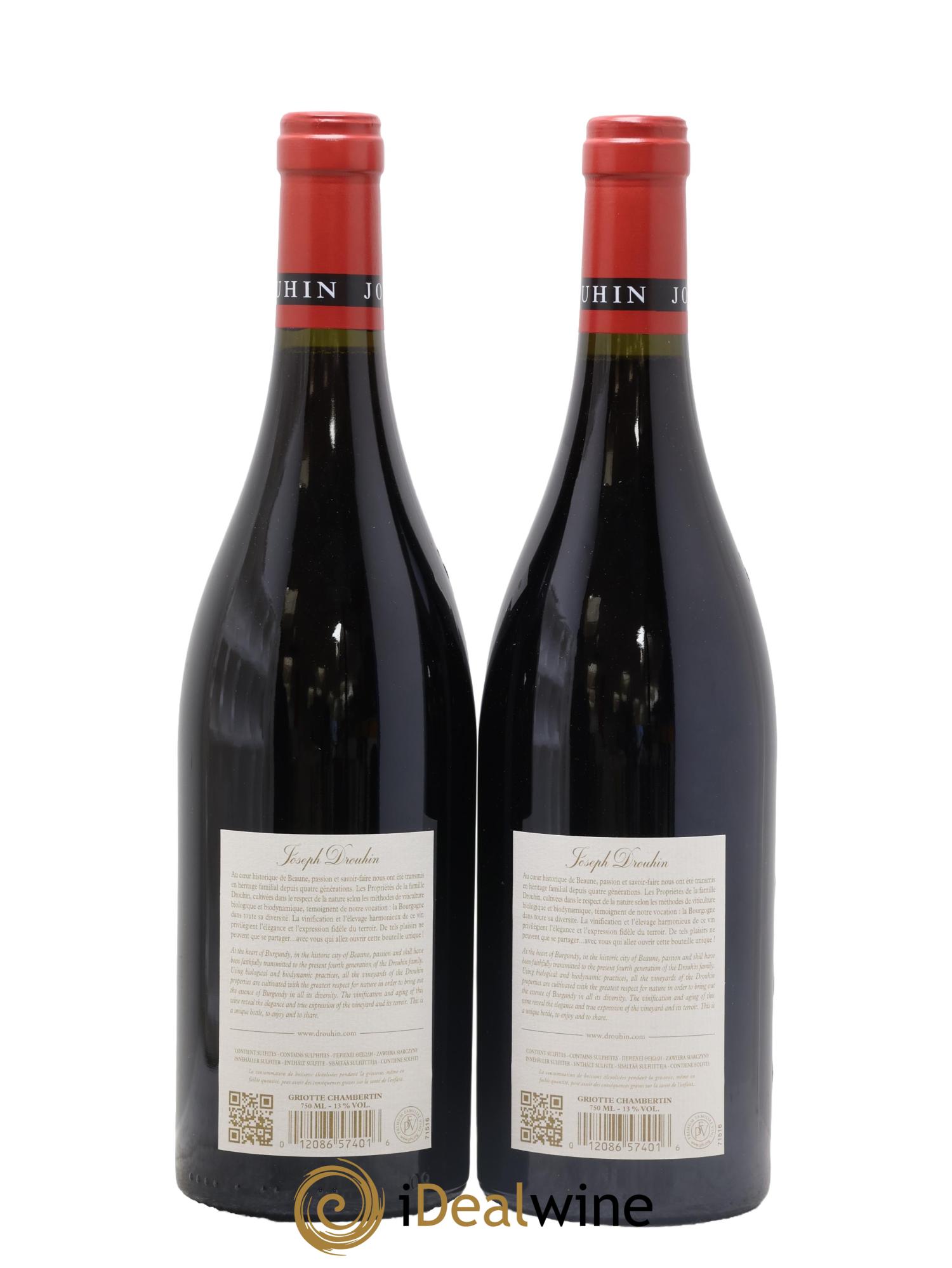 Griotte-Chambertin Grand Cru Joseph Drouhin 2017 - Lot de 2 bouteilles - 1