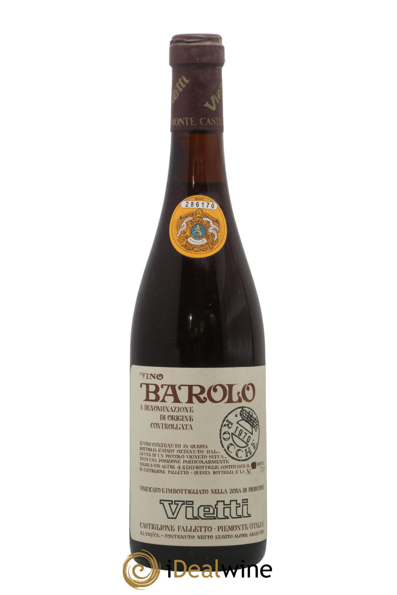 Barolo DOCG Vietti 1970 - Lot de 1 bouteille - 0