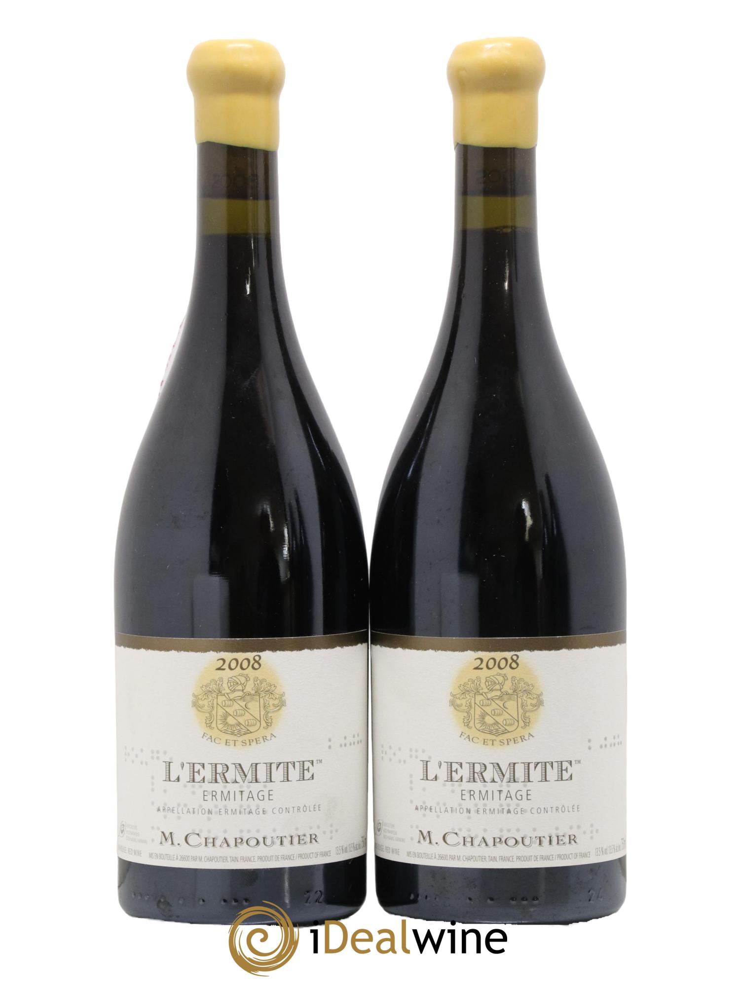 Hermitage Ermitage l'Ermite Chapoutier 2008 - Lot de 2 bouteilles - 0