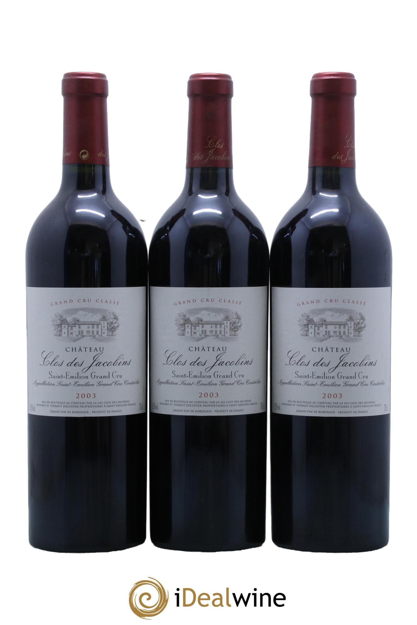 Château Clos des Jacobins Grand Cru Classé 2003 - Lot de 12 bouteilles - 3