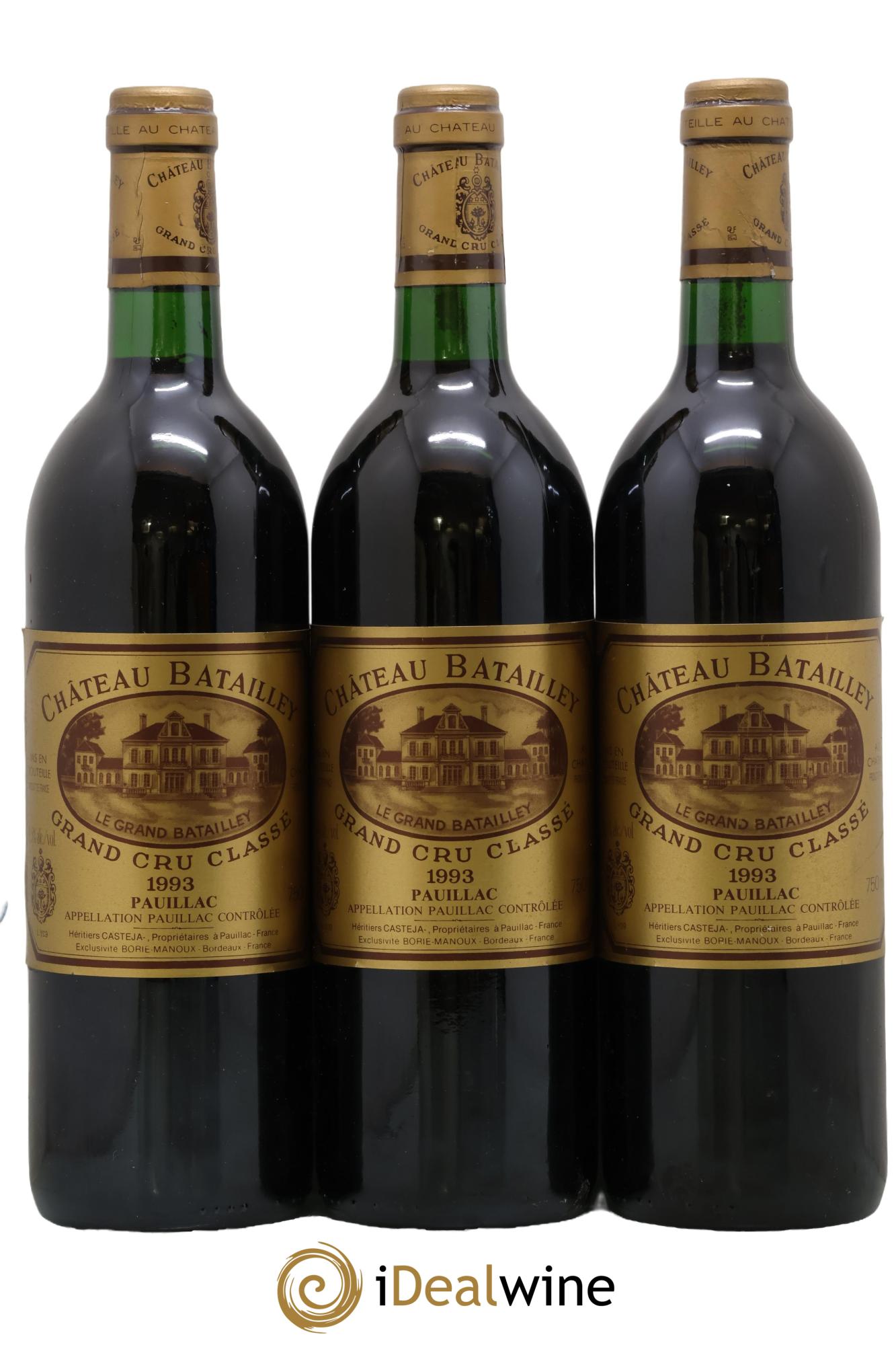 Château Batailley 5ème Grand Cru Classé 1993 - Lot de 3 bouteilles - 0