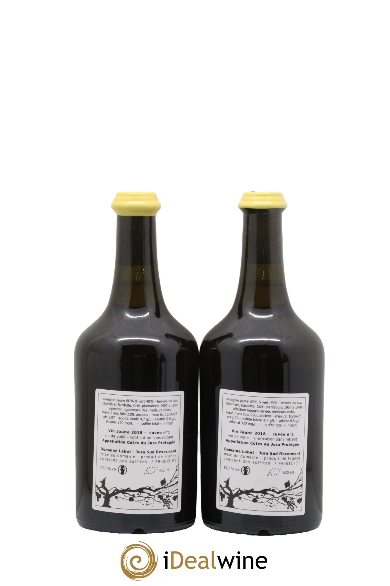 Côtes du Jura Vin Jaune Romain - Julien  - Charline Labet 2018 - Lotto di 2 clavelin - 1