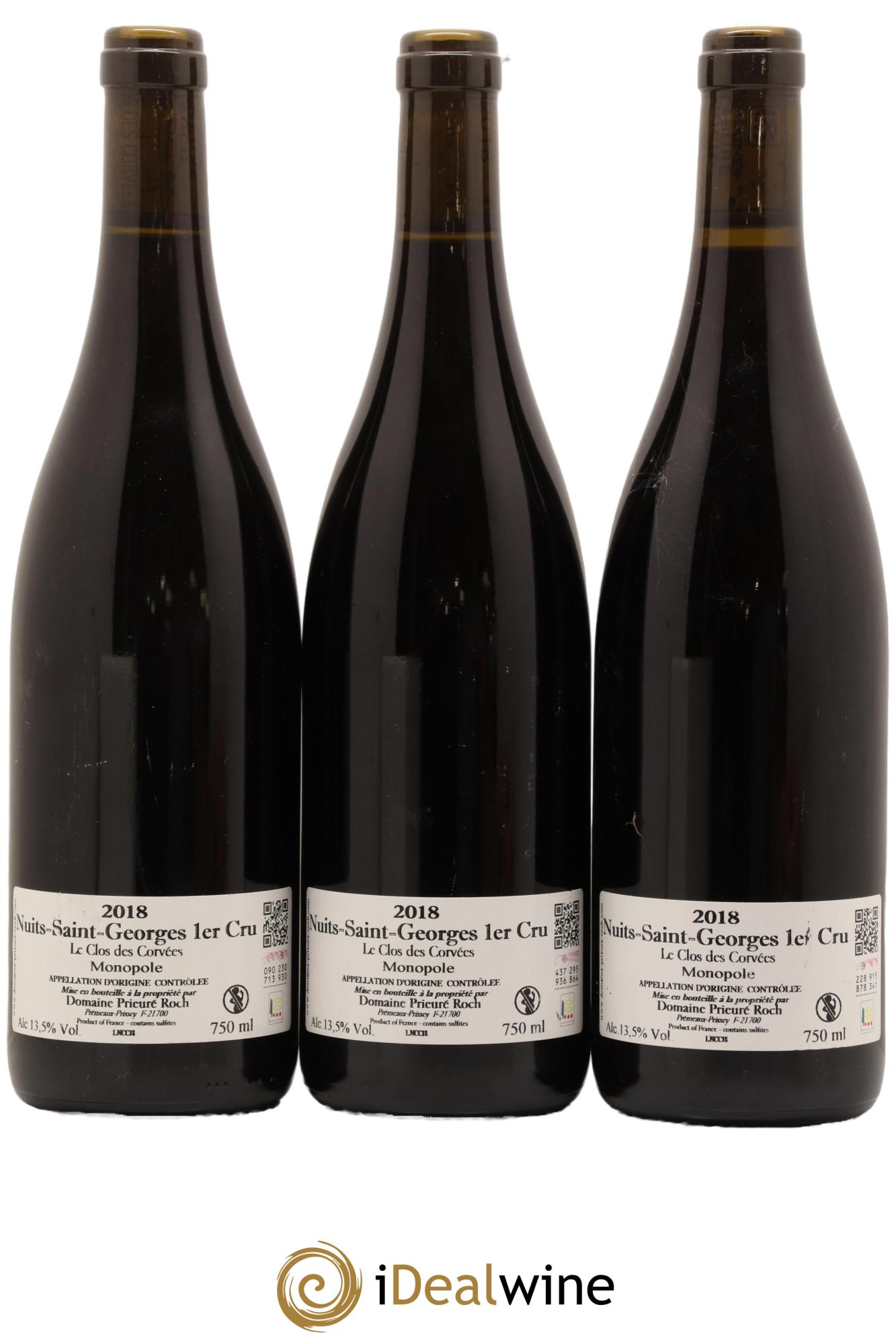 Nuits-Saint-Georges 1er Cru Le Clos des Corvées Prieuré Roch 2018 - Lot de 3 bouteilles - 1