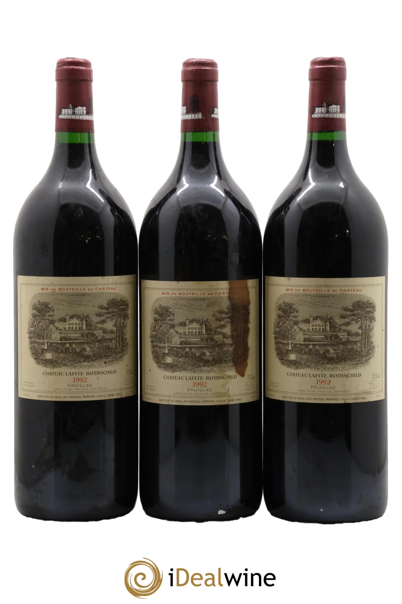 Château Lafite Rothschild 1er Grand Cru Classé 1992 - Lot de 3 magnums - 0