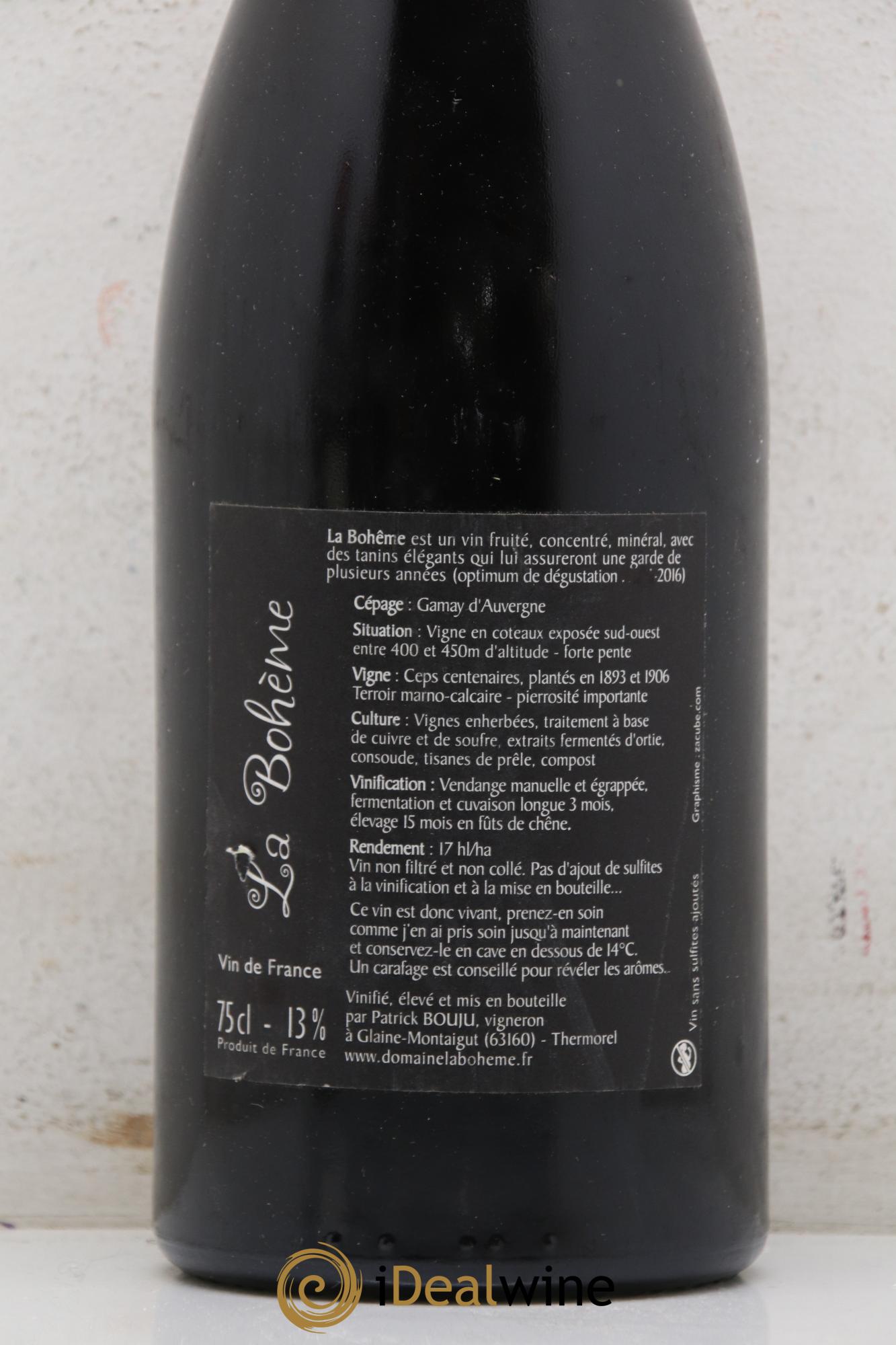 Vin de France La Bohème Patrick Bouju - La Bohème 2009 - Lot of 1 bottle - 2