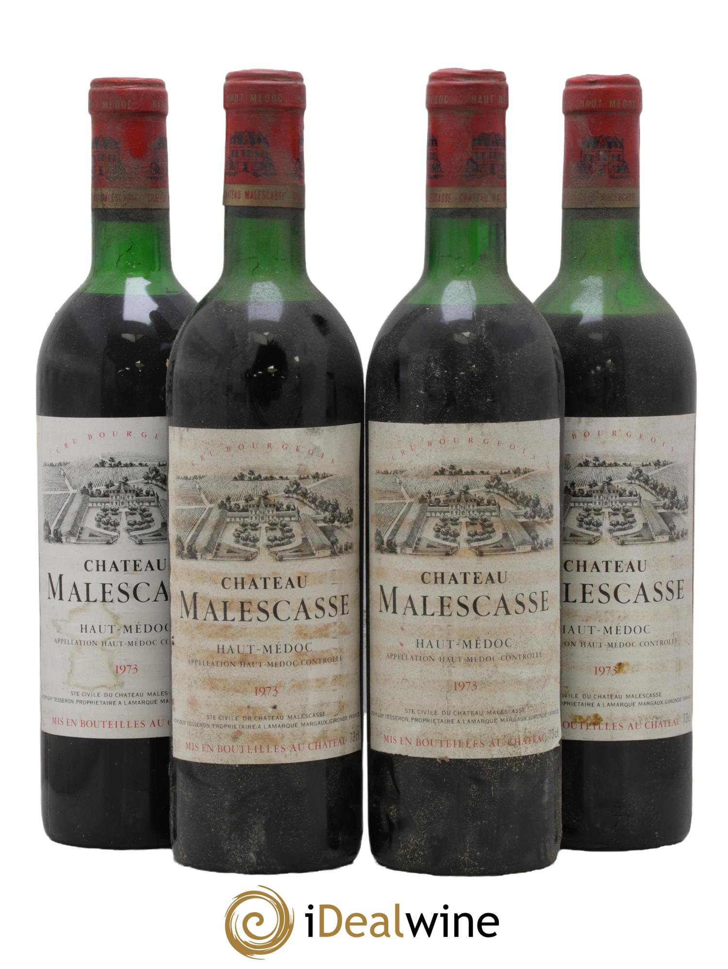 Château Malescasse Cru Bourgeois Exceptionnel  1973 - Lot of 4 bottles - 0
